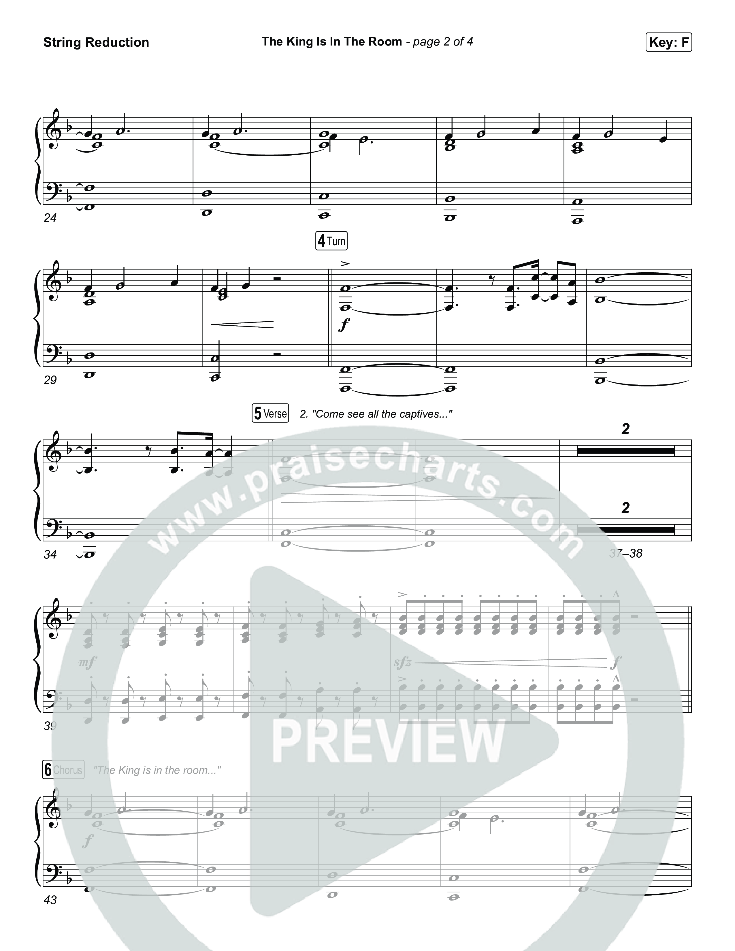 The King Is In The Room (Choral/SATB) String Reduction (Travis Cottrell / Arr. Mason Brown)