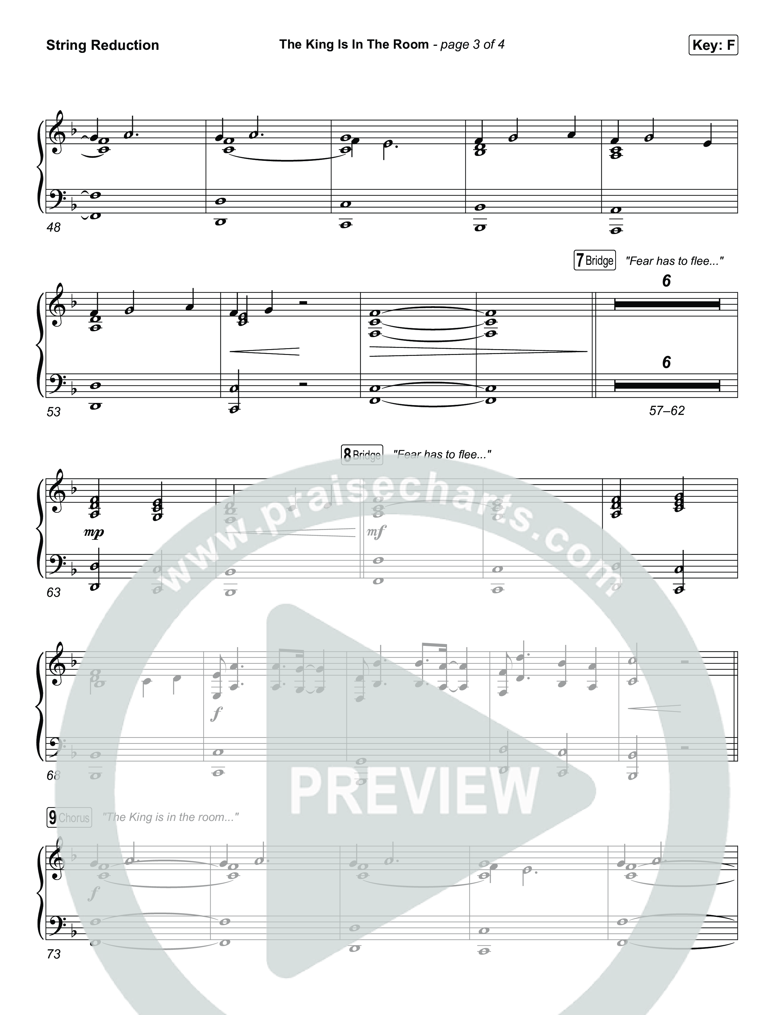 The King Is In The Room (Choral/SATB) String Reduction (Travis Cottrell / Arr. Mason Brown)