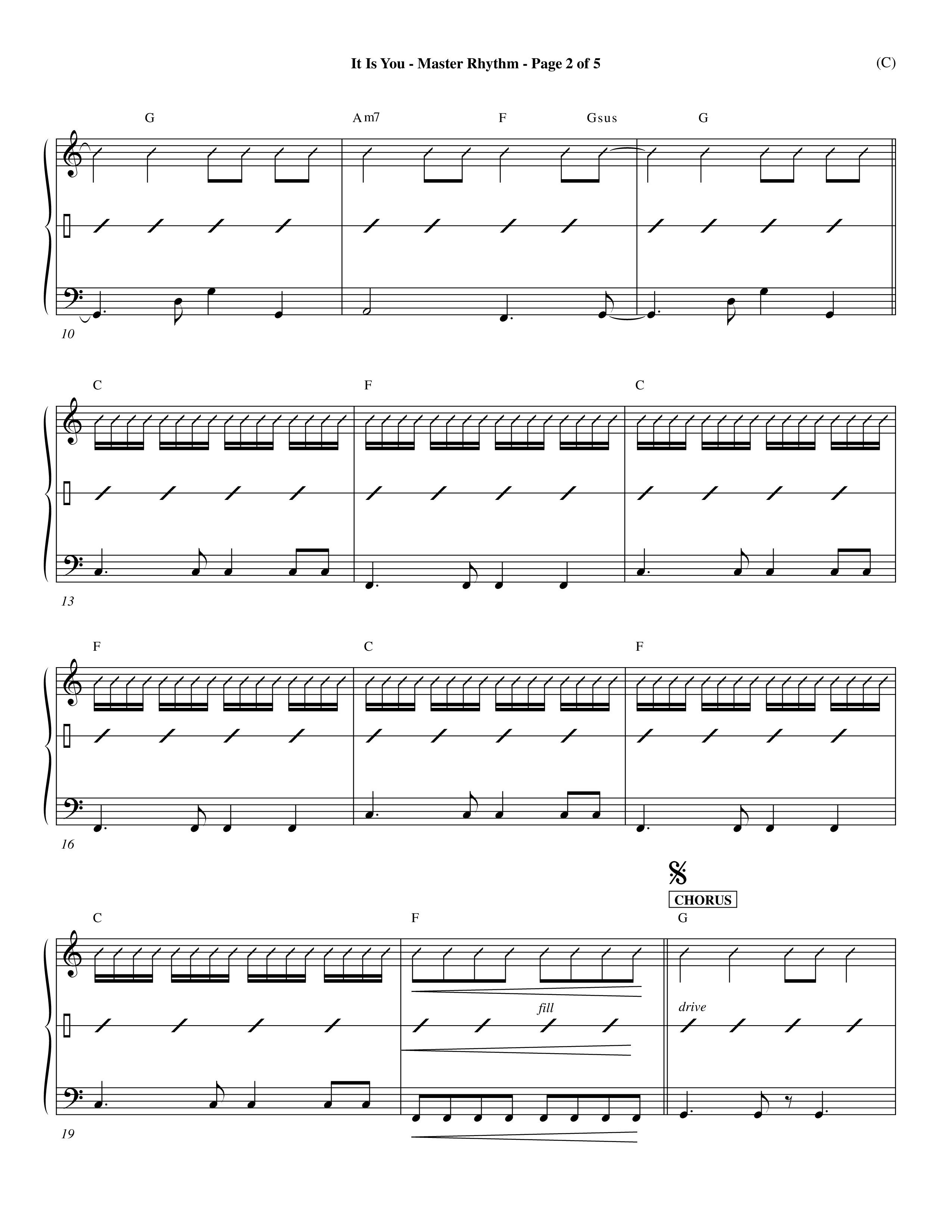 It Is You (Choral Anthem SATB) Rhythm Chart (Word Music Choral / Orch. Dave Williamson)