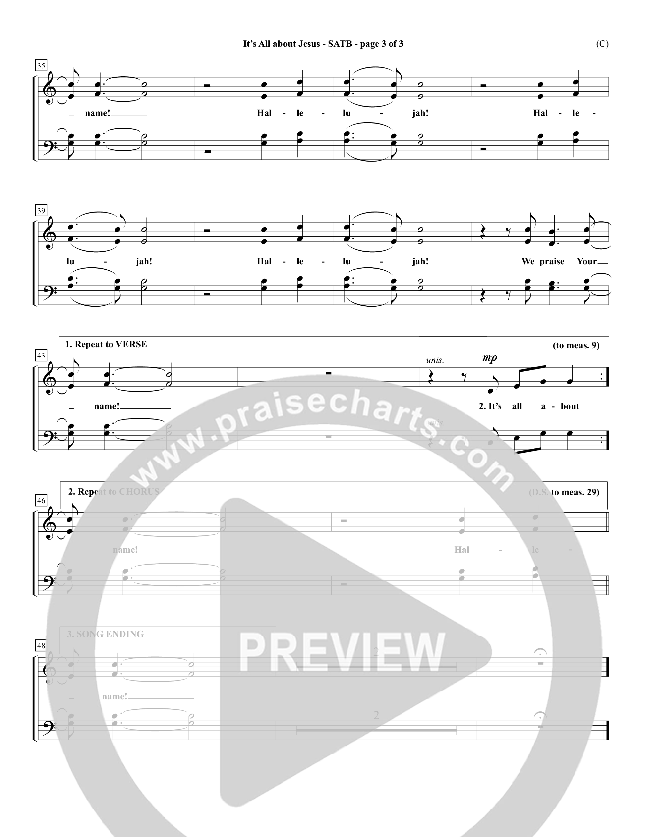 It's All About Jesus (Choral Anthem SATB) Choir Sheet (SATB) (Word Music Choral / Orch. David Winkler)