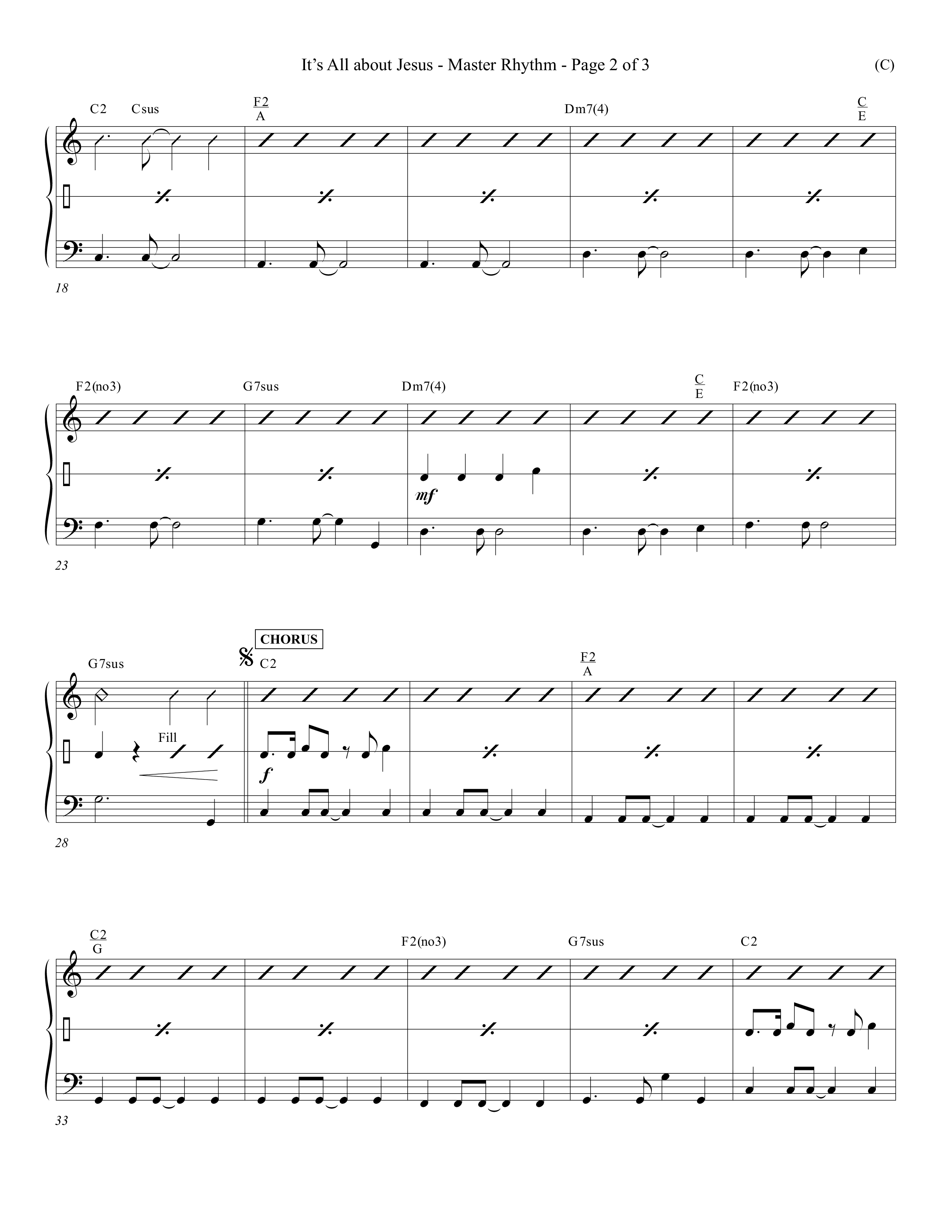 It's All About Jesus (Choral Anthem SATB) Rhythm Chart (Word Music Choral / Orch. David Winkler)