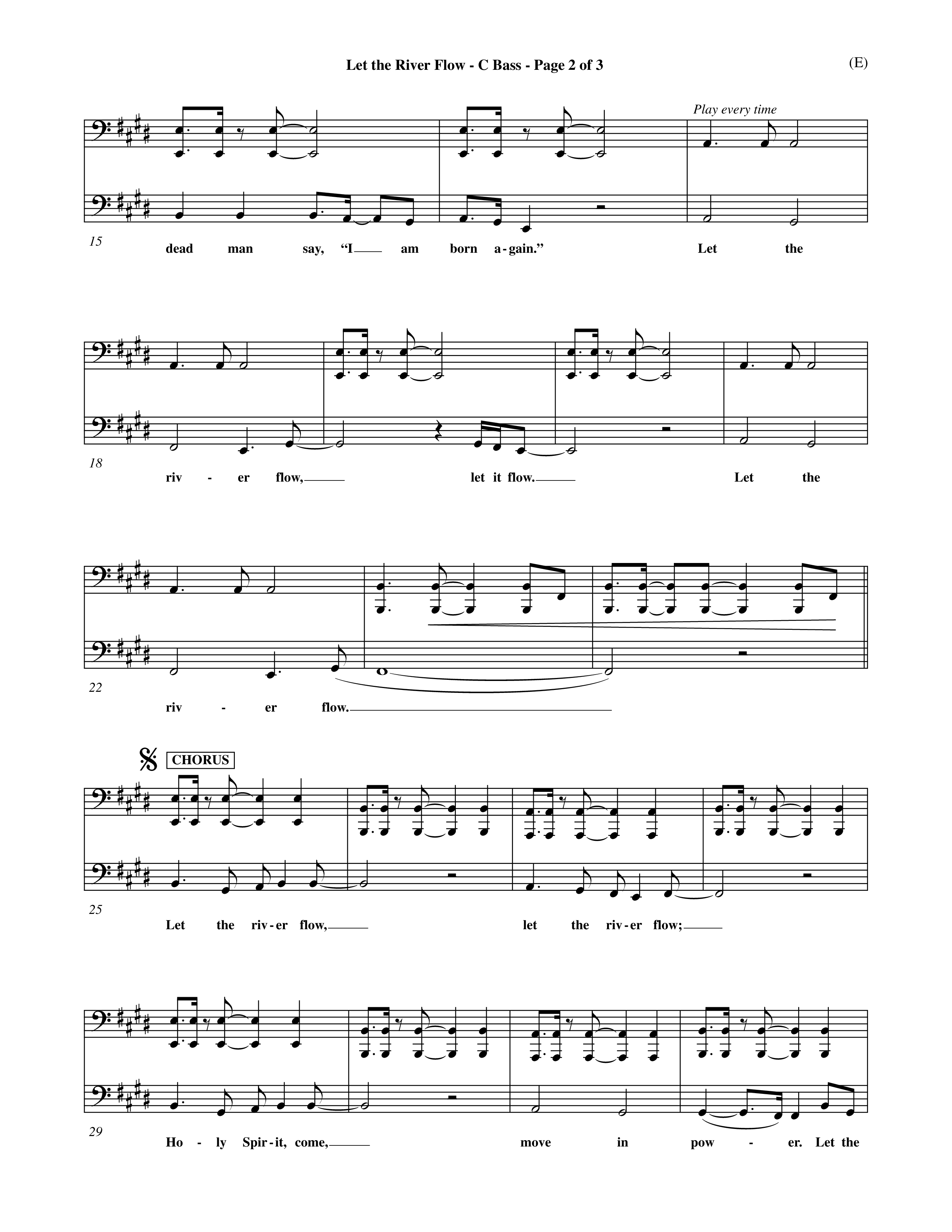 Let The River Flow (Choral Anthem SATB) Contrabass (Word Music Choral / Orch. Michael Lawrence)
