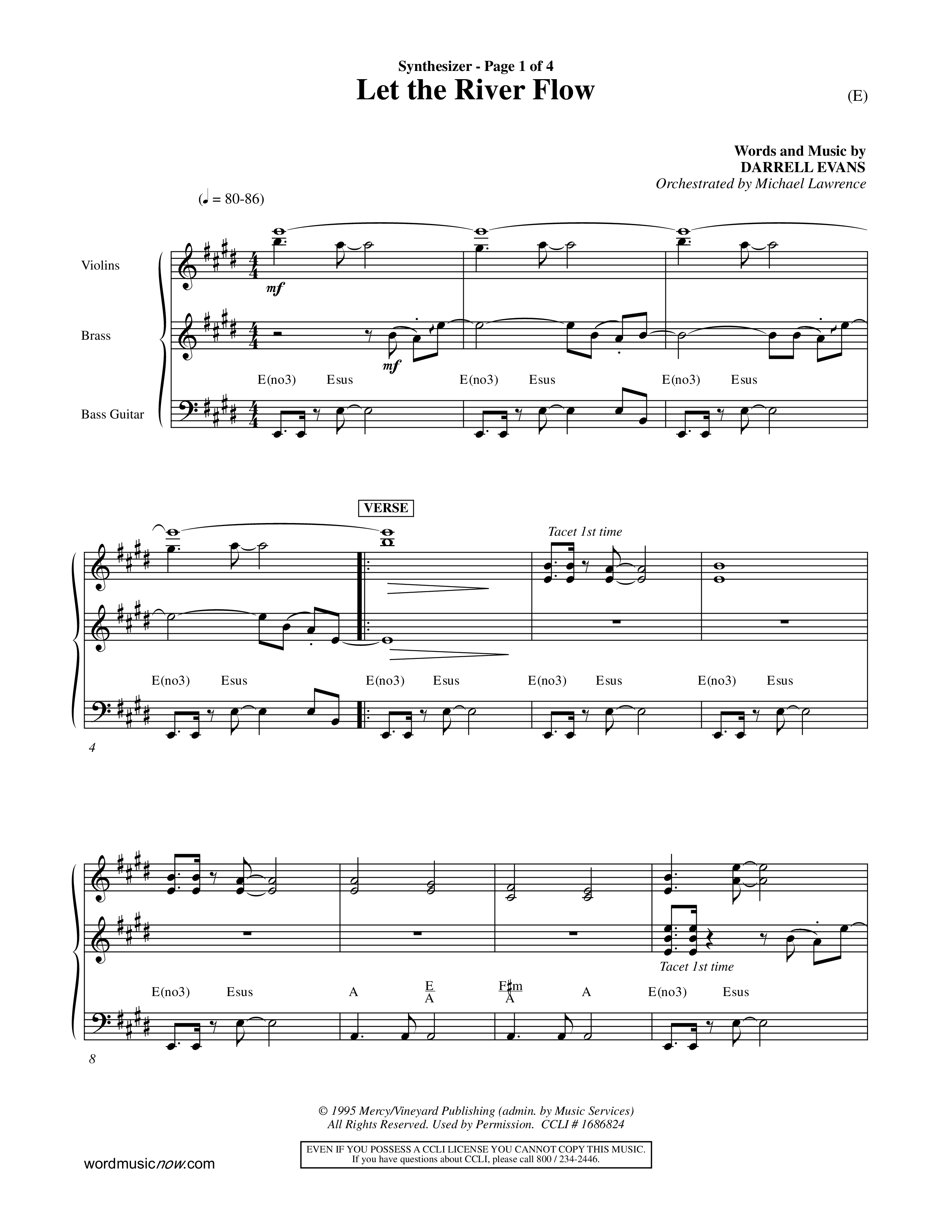 Let The River Flow (Choral Anthem SATB) Synth (Word Music Choral / Orch. Michael Lawrence)