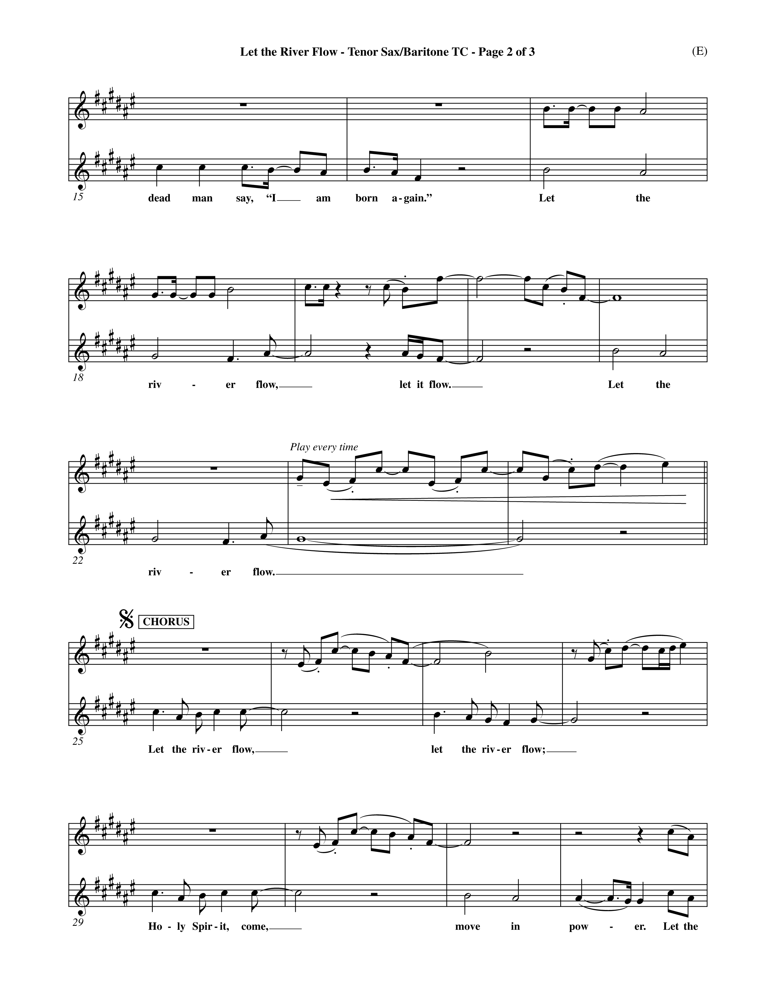 Let The River Flow (Choral Anthem SATB) Tenor Sax/Baritone T.C. (Word Music Choral / Orch. Michael Lawrence)