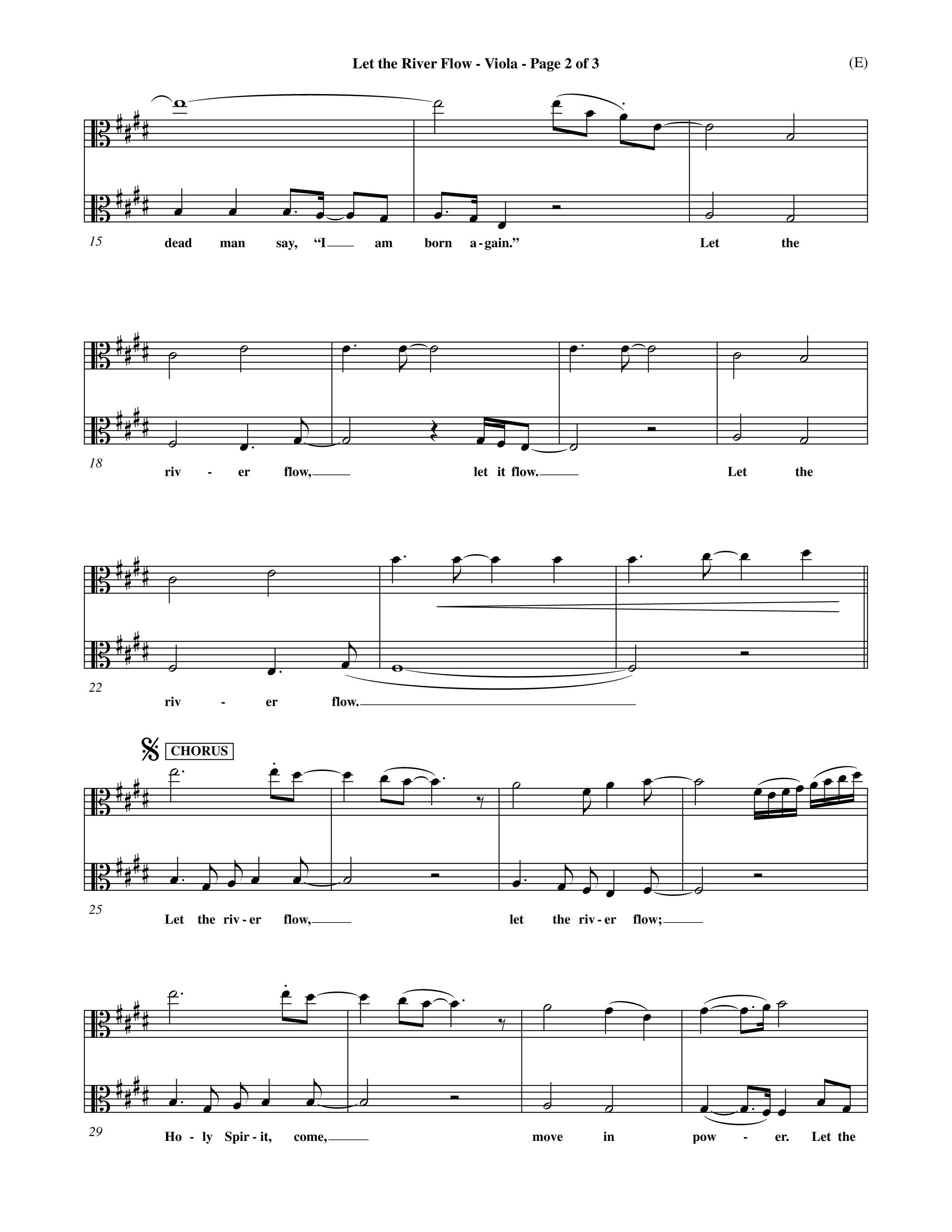 Let The River Flow (Choral Anthem SATB) Viola (Word Music Choral / Orch. Michael Lawrence)