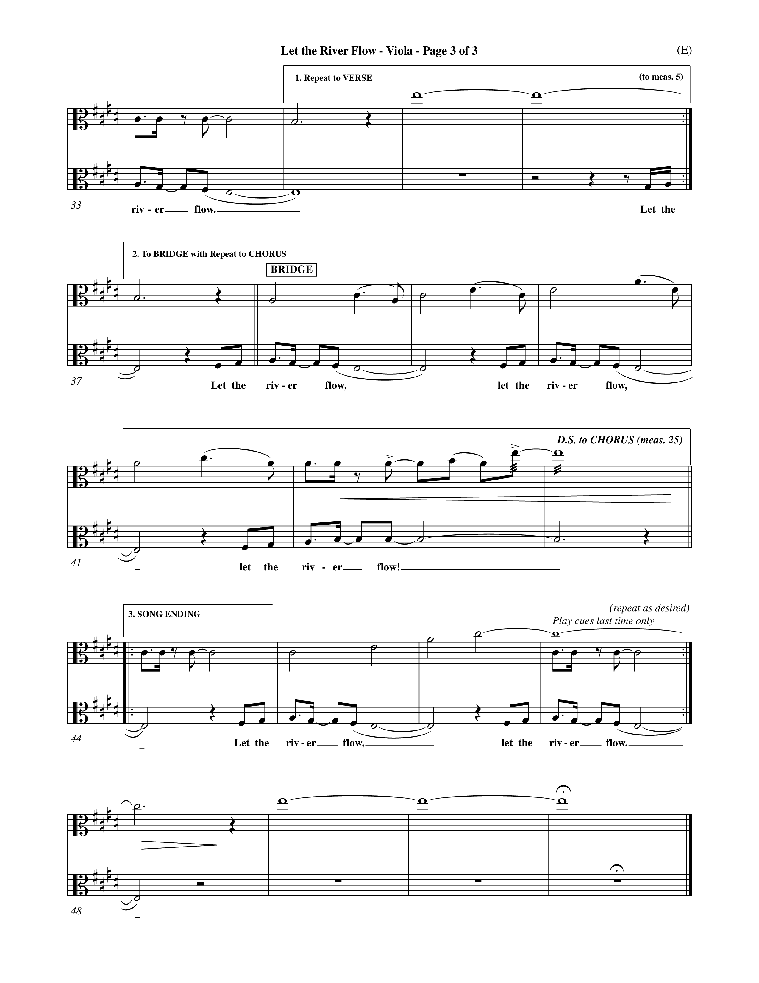 Let The River Flow (Choral Anthem SATB) Viola (Word Music Choral / Orch. Michael Lawrence)