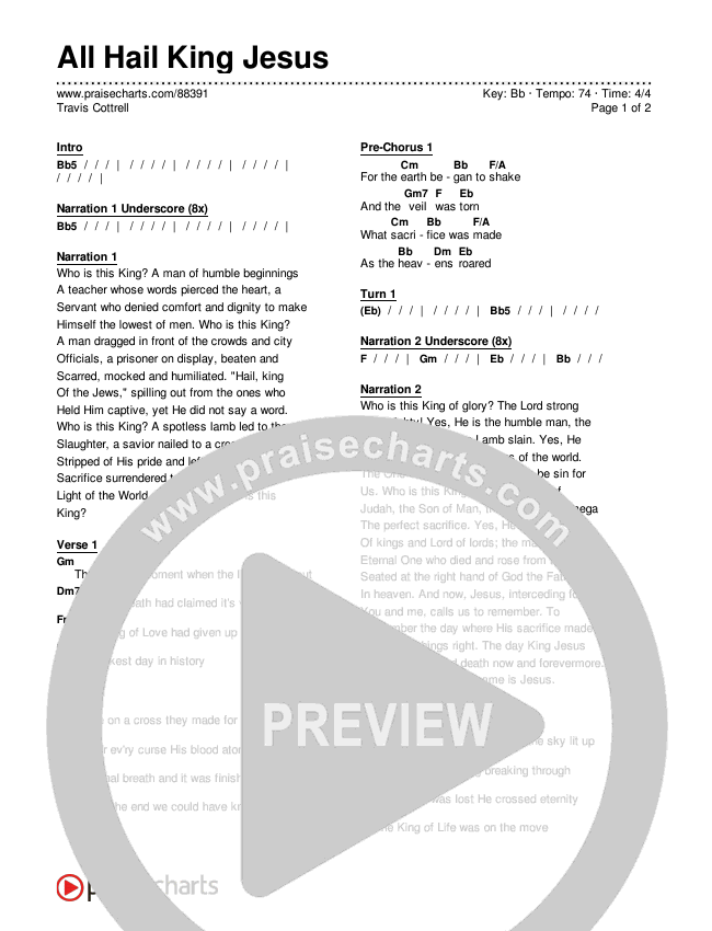 All Hail King Jesus (An Easter Moment) (Choral/SATB) Chords & Lyrics (Travis Cottrell / Arr. Mason Brown)