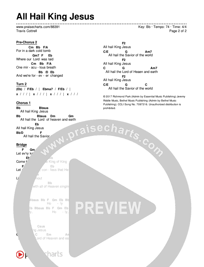 All Hail King Jesus (An Easter Moment) (Choral/SATB) Chords & Lyrics (Travis Cottrell / Arr. Mason Brown)