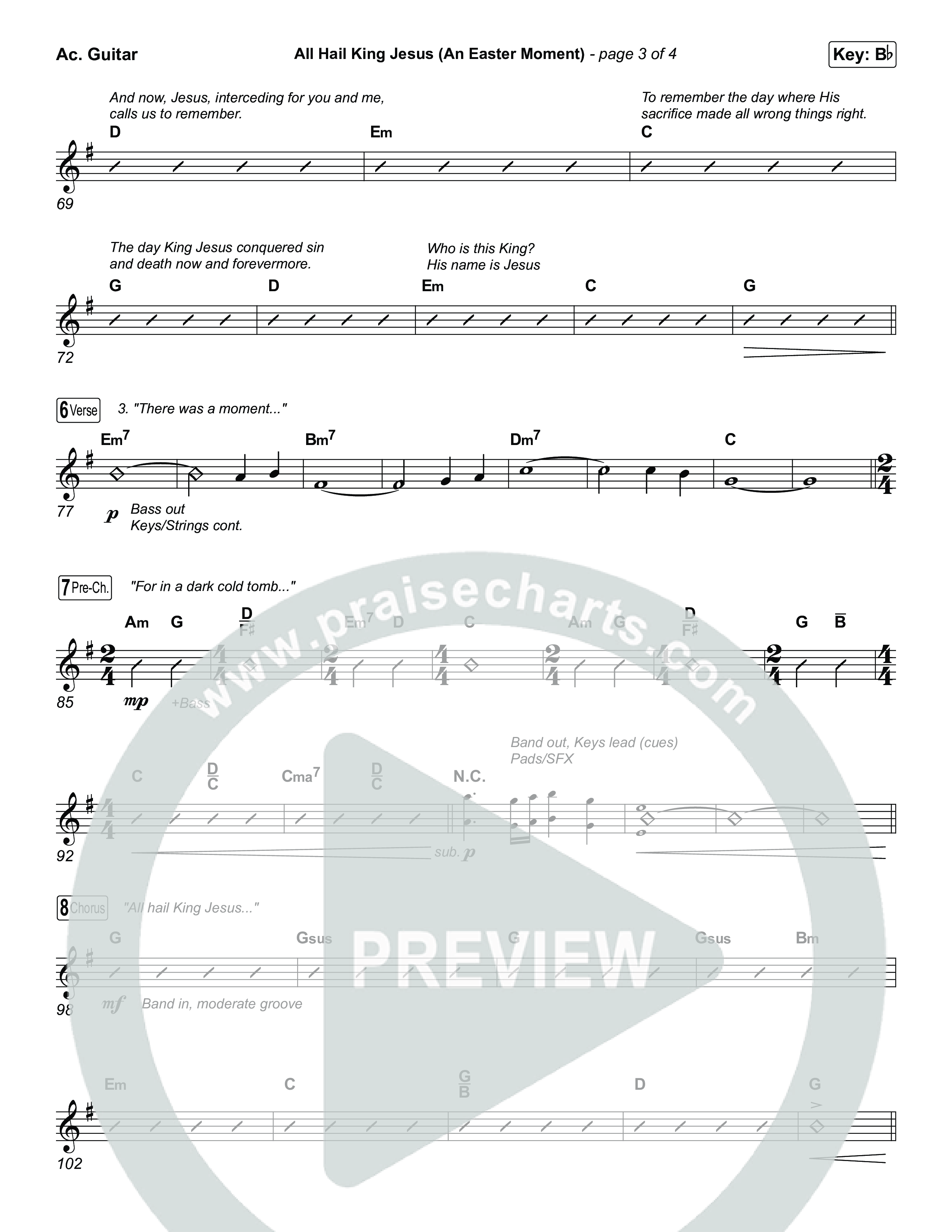 All Hail King Jesus (An Easter Moment) (Choral/SATB) Acoustic Guitar (Travis Cottrell / Arr. Mason Brown)