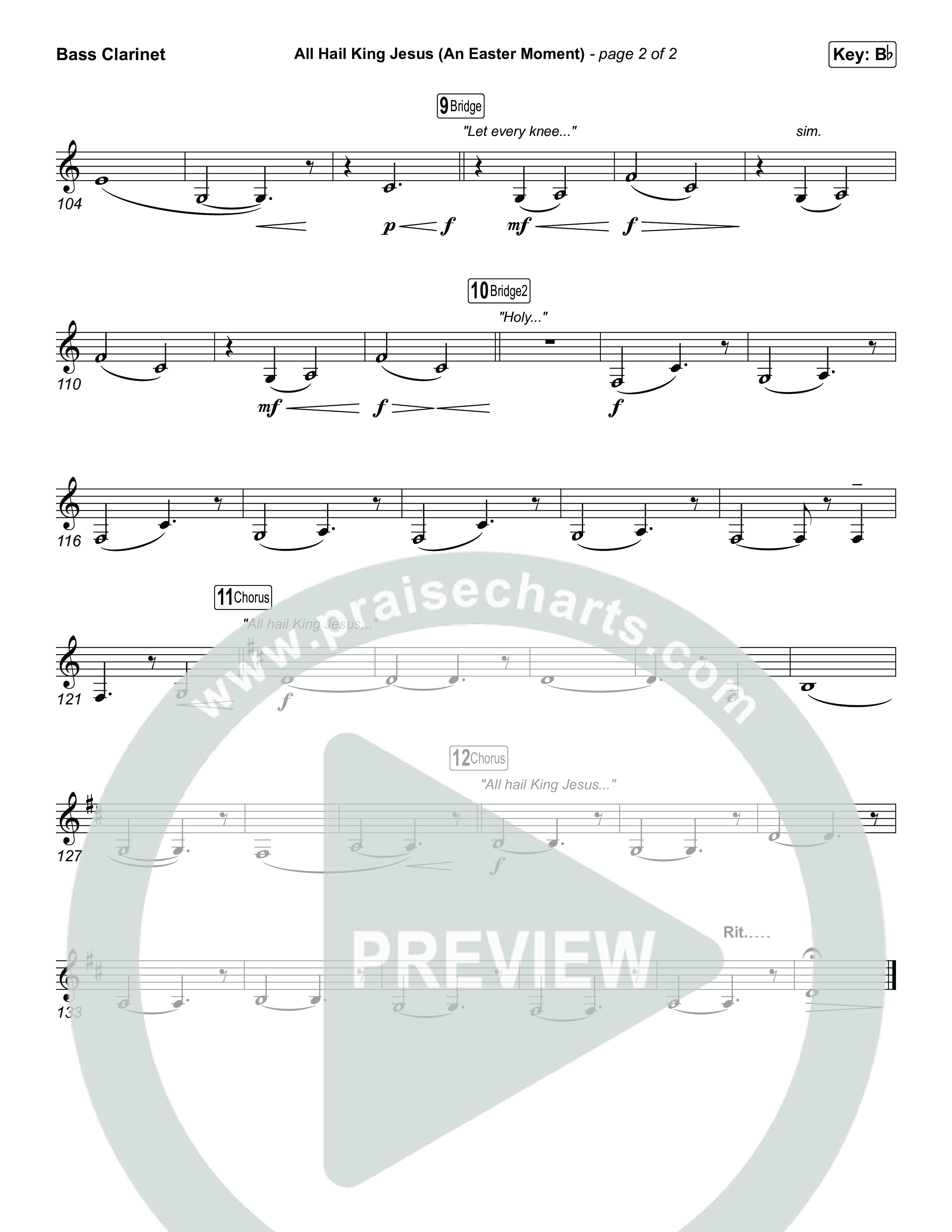 All Hail King Jesus (An Easter Moment) (Choral/SATB) Bass Clarinet (Travis Cottrell / Arr. Mason Brown)