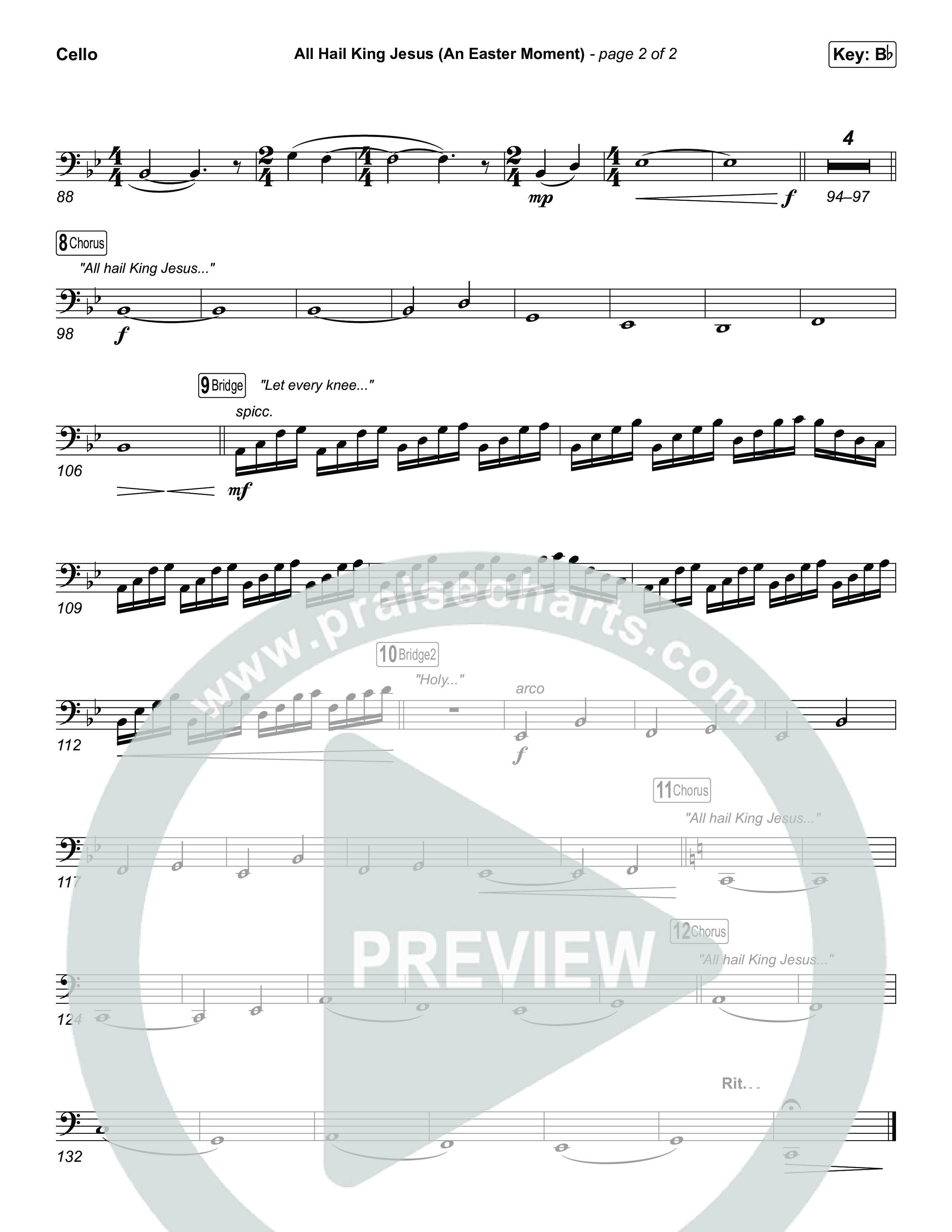 All Hail King Jesus (An Easter Moment) (Choral/SATB) Cello (Travis Cottrell / Arr. Mason Brown)