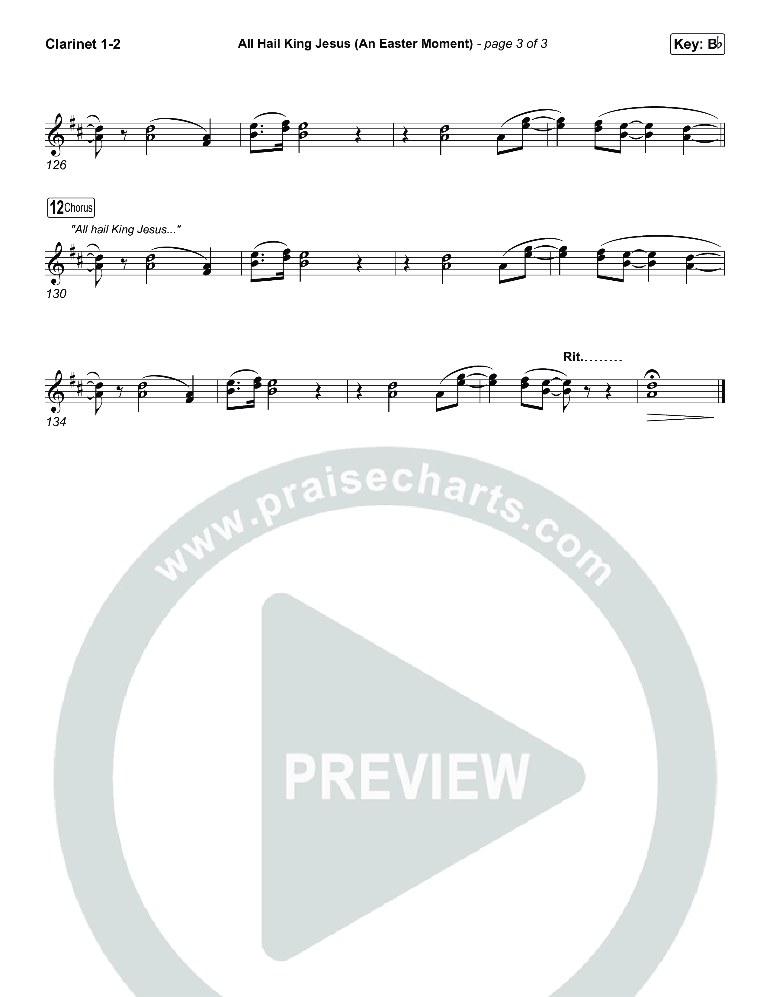 All Hail King Jesus (An Easter Moment) (Choral/SATB) Clarinet 1,2 (Travis Cottrell / Arr. Mason Brown)