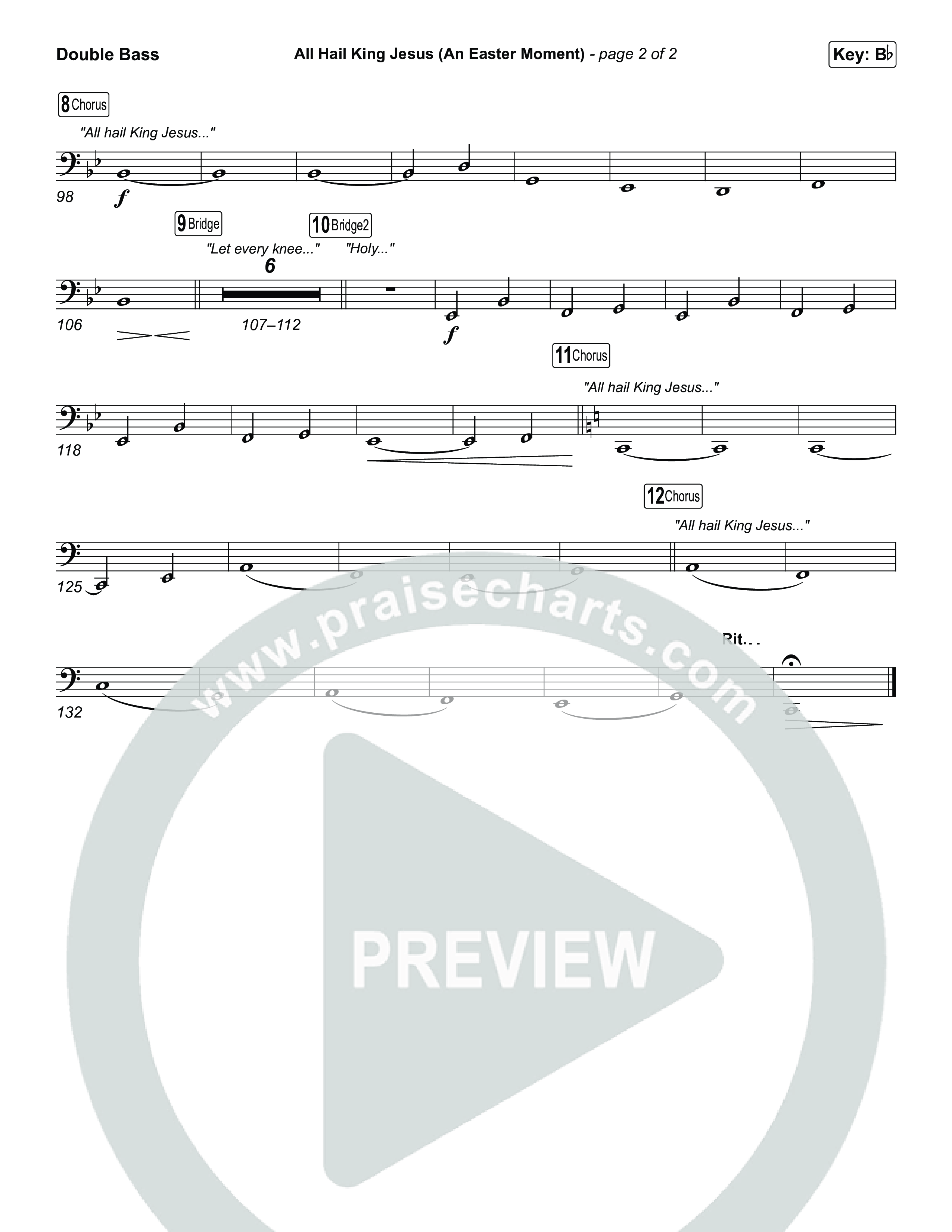 All Hail King Jesus (An Easter Moment) (Choral/SATB) String Bass (Travis Cottrell / Arr. Mason Brown)