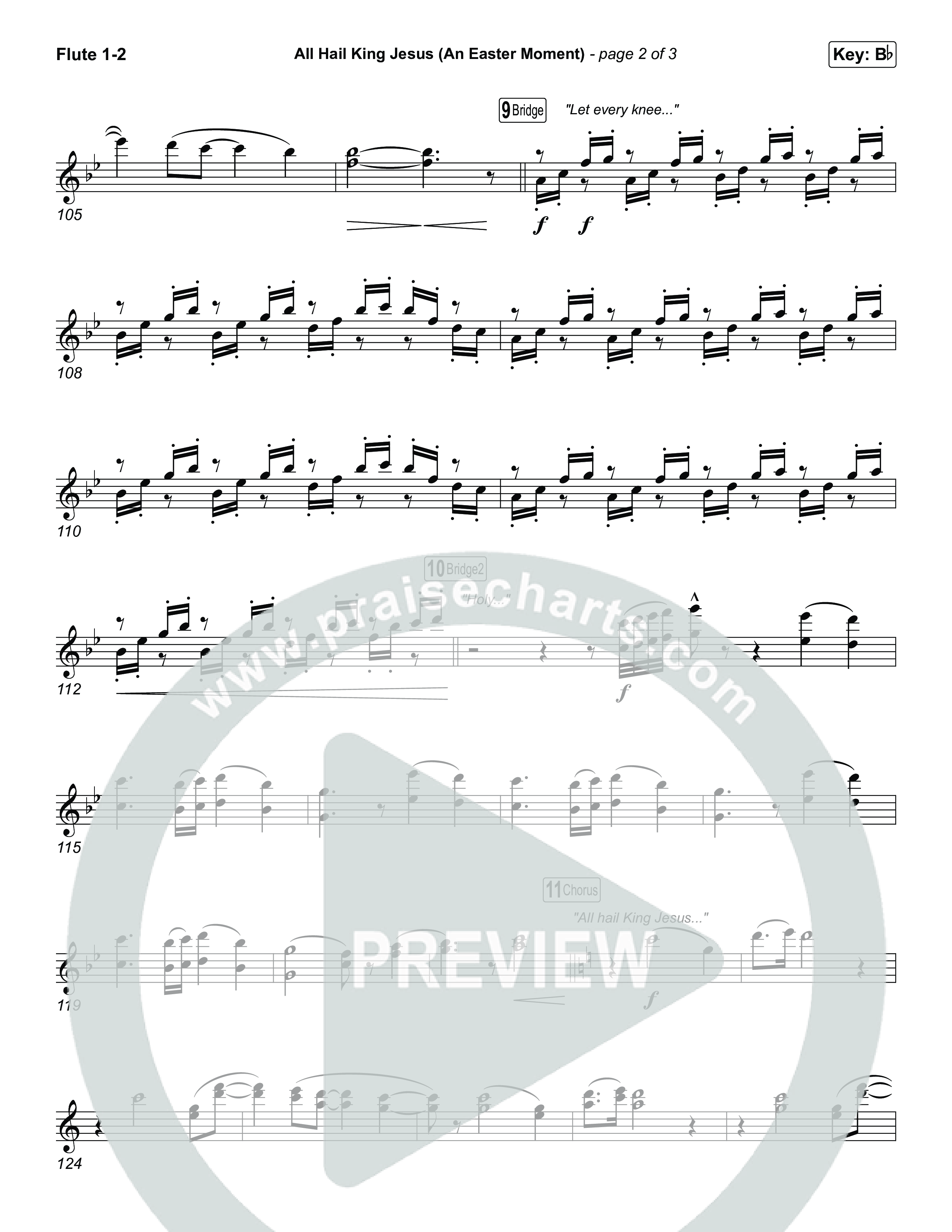 All Hail King Jesus (An Easter Moment) (Choral/SATB) Flute 1,2 (Travis Cottrell / Arr. Mason Brown)