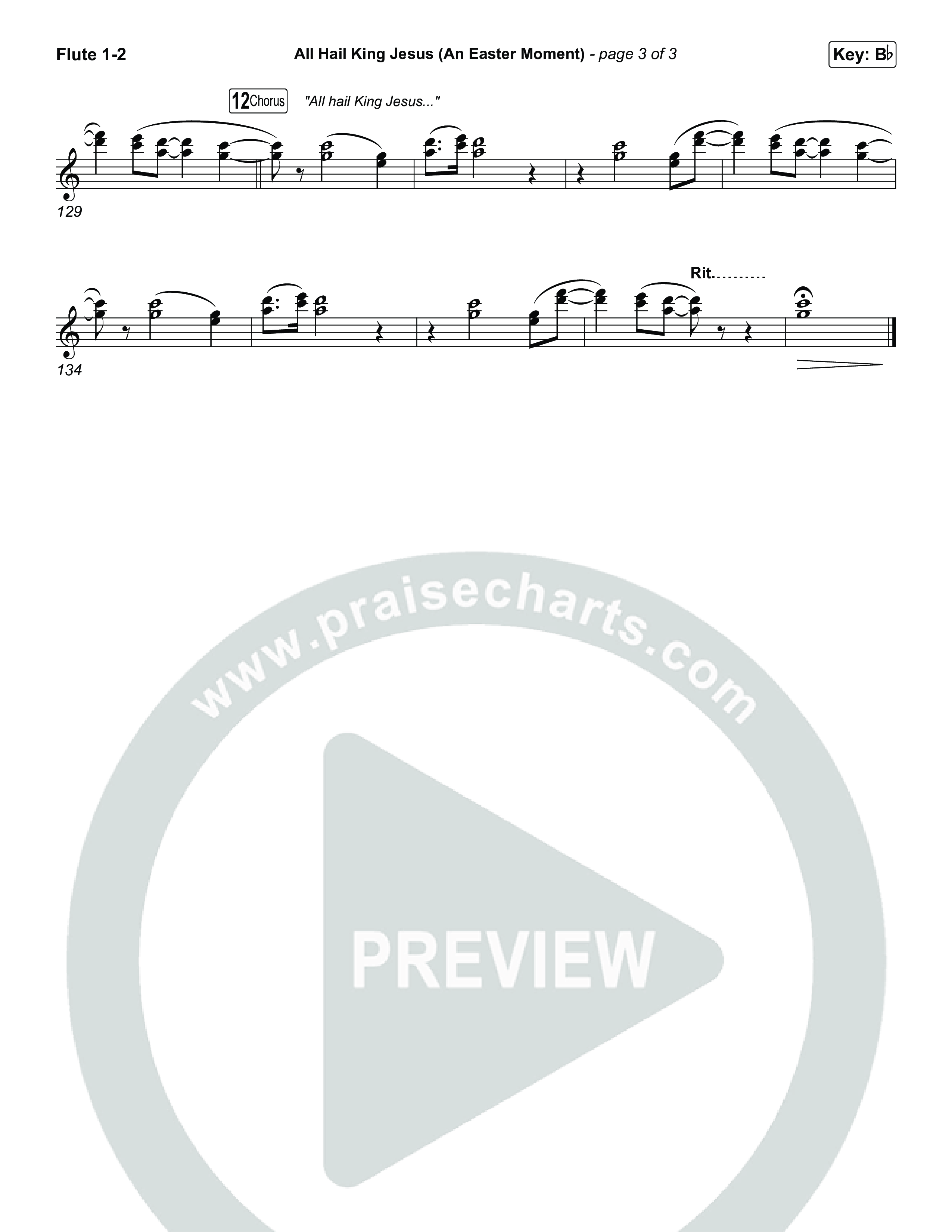 All Hail King Jesus (An Easter Moment) (Choral/SATB) Flute 1,2 (Travis Cottrell / Arr. Mason Brown)