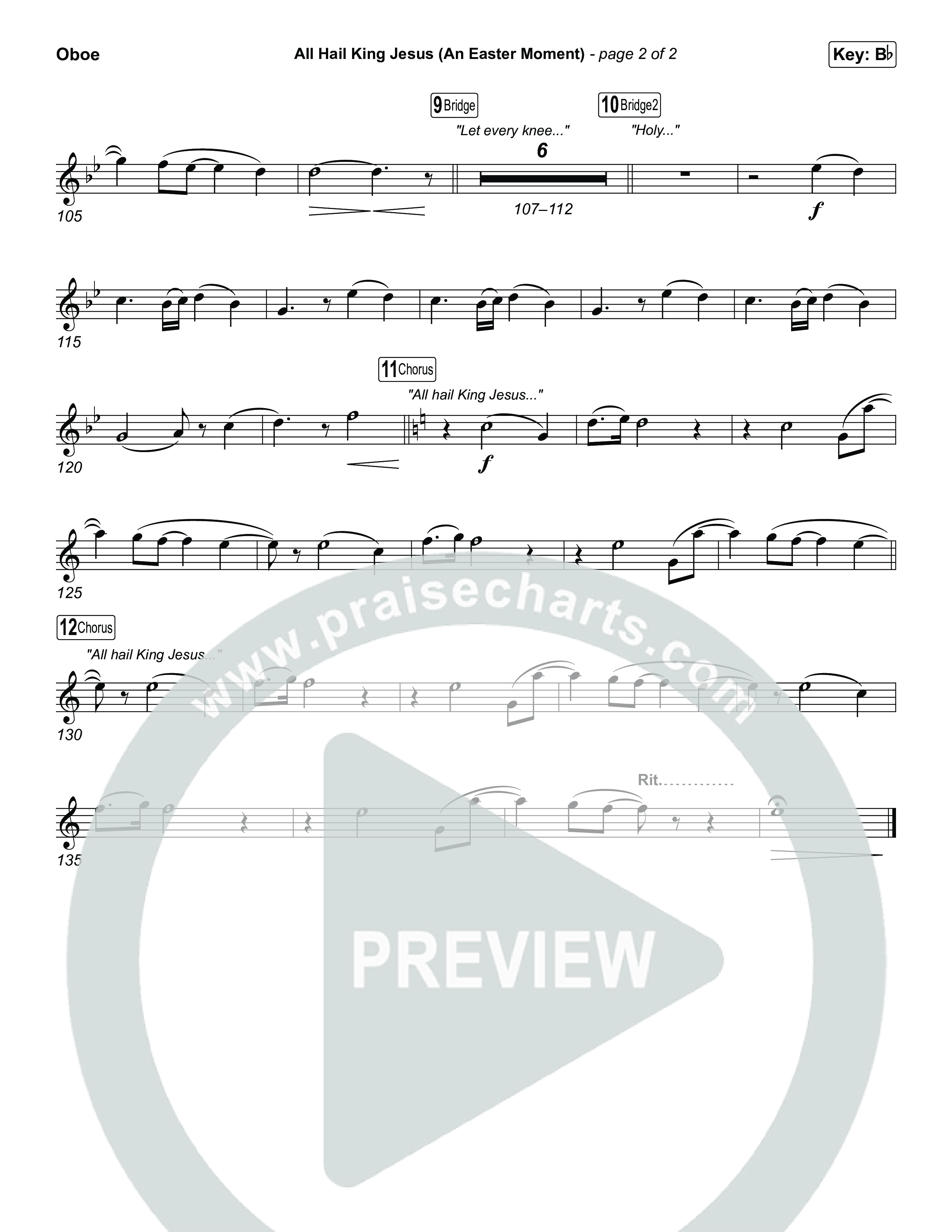 All Hail King Jesus (An Easter Moment) (Choral/SATB) Oboe (Travis Cottrell / Arr. Mason Brown)