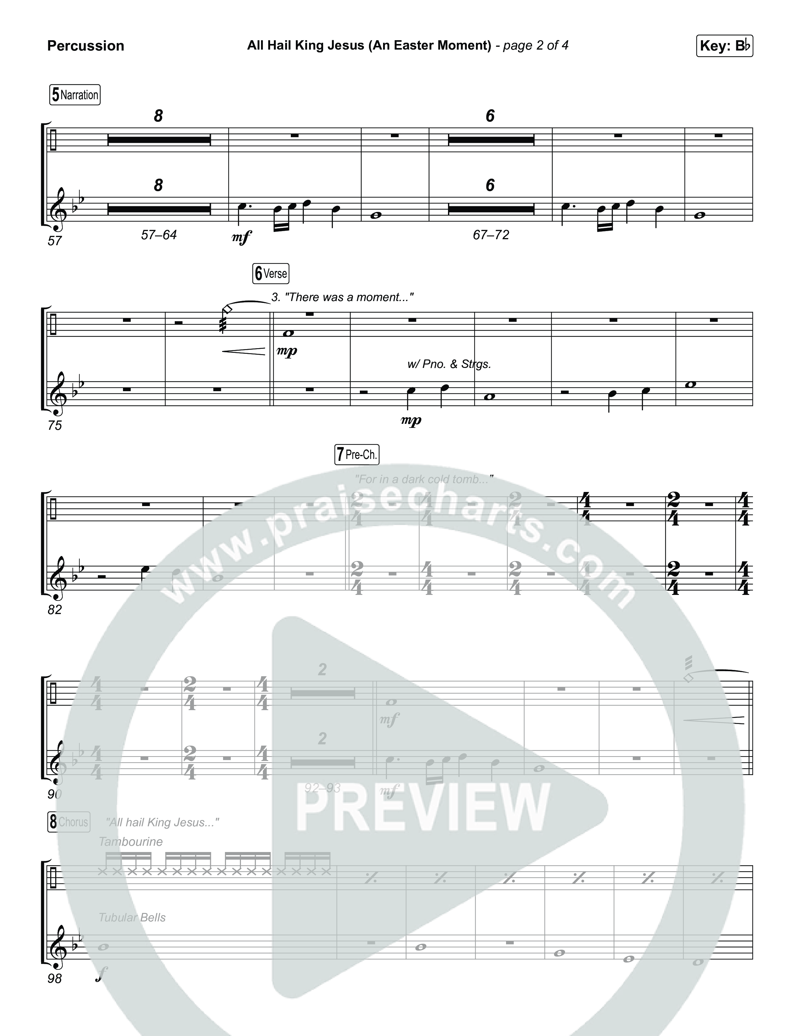 All Hail King Jesus (An Easter Moment) (Choral/SATB) Percussion (Travis Cottrell / Arr. Mason Brown)