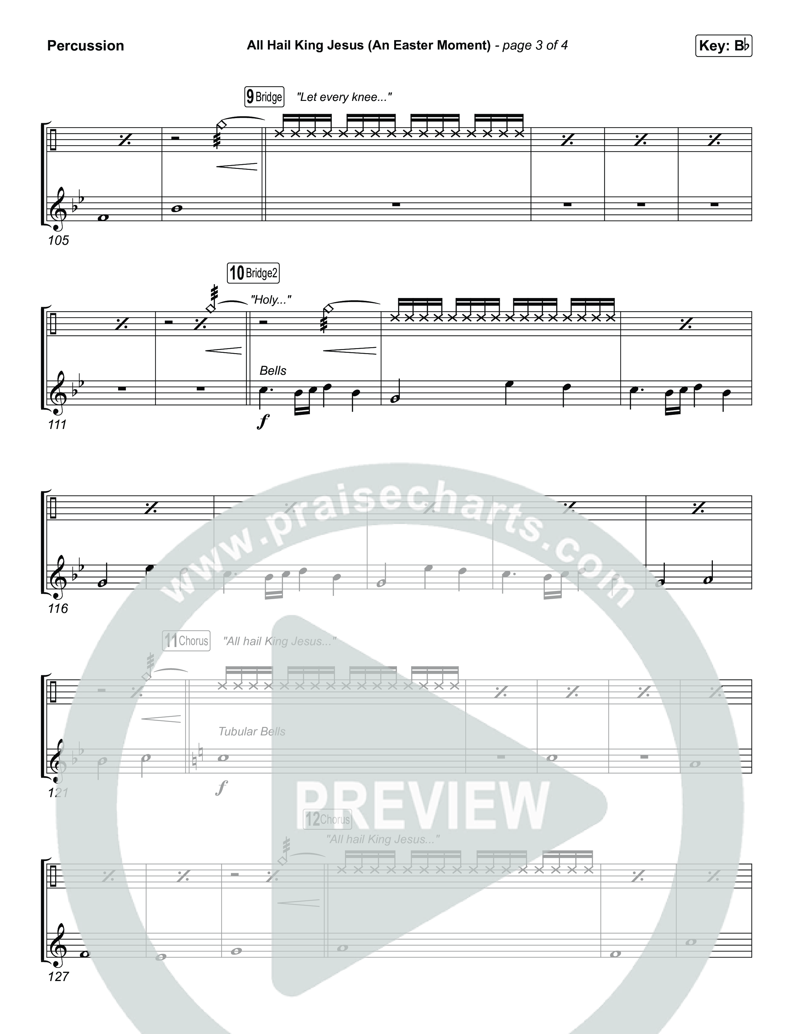 All Hail King Jesus (An Easter Moment) (Choral/SATB) Percussion (Travis Cottrell / Arr. Mason Brown)