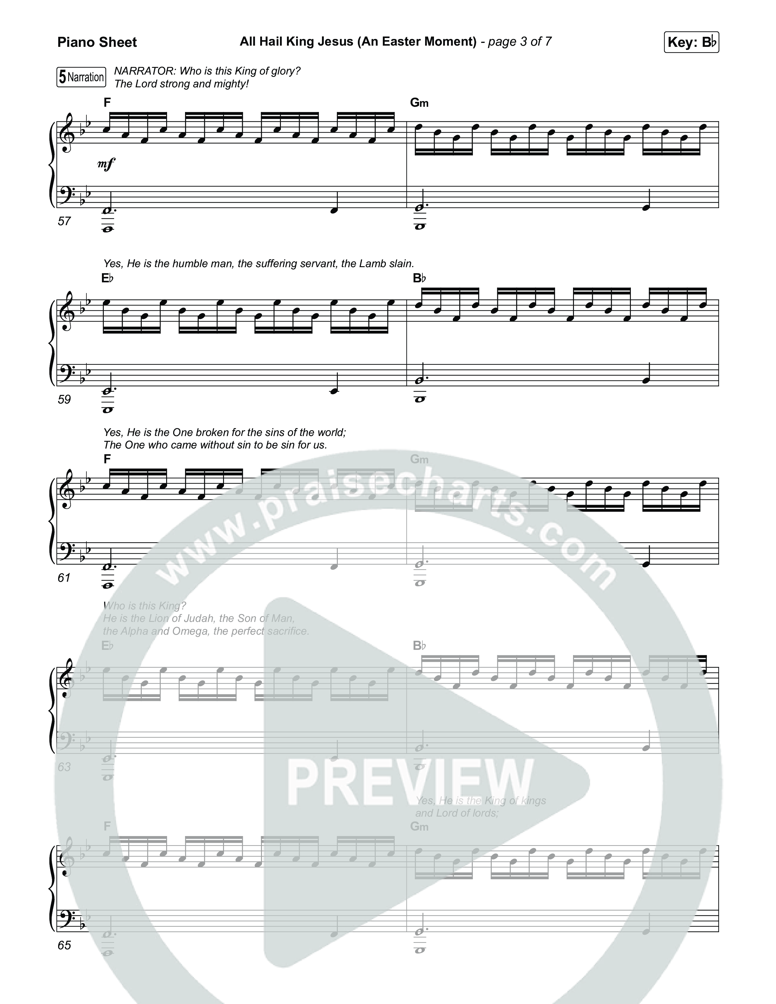 All Hail King Jesus (An Easter Moment) (Choral/SATB) Piano Sheet (Travis Cottrell / Arr. Mason Brown)