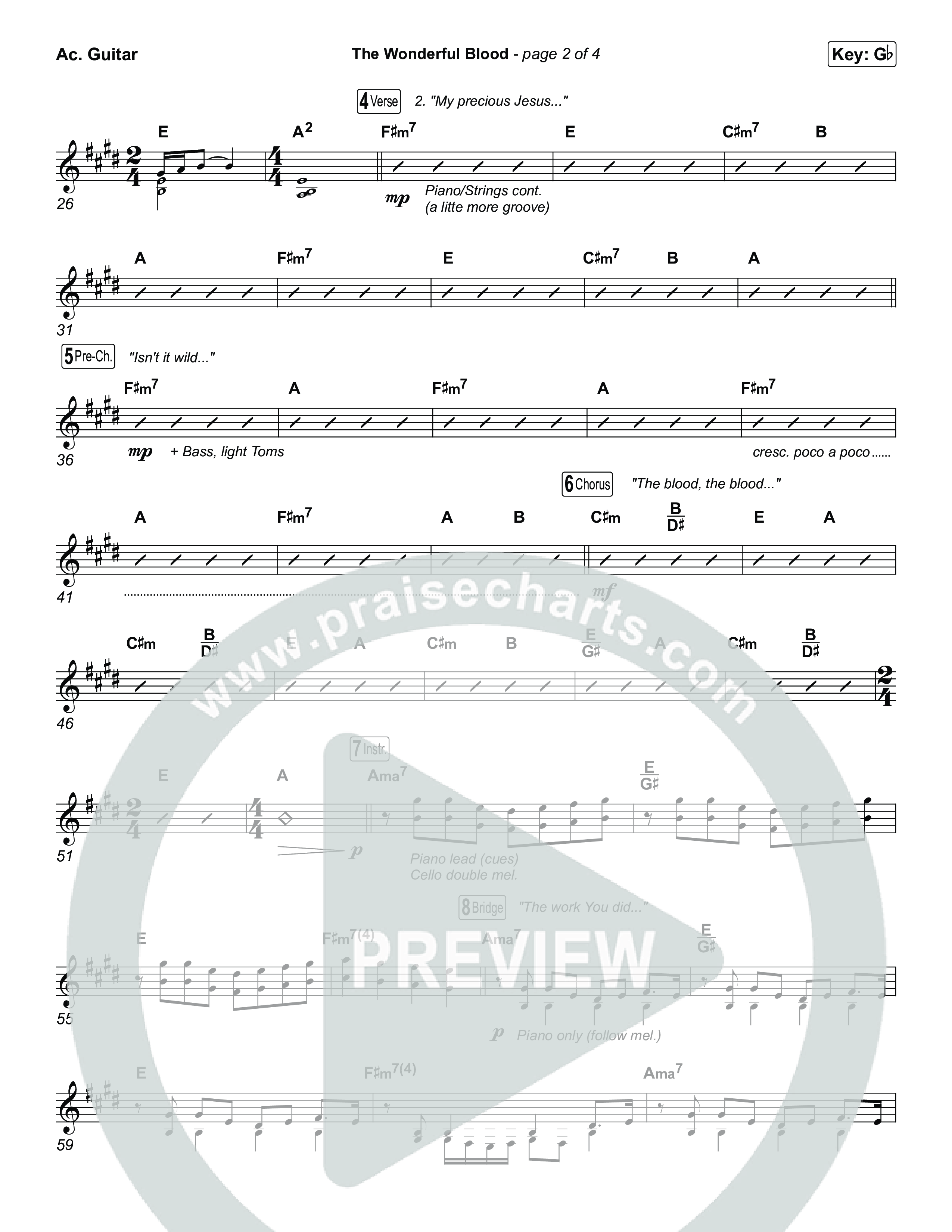 The Wonderful Blood (Choral/SATB) Acoustic Guitar (Travis Cottrell / feat. Meredith Andrews / Arr. Mason Brown)