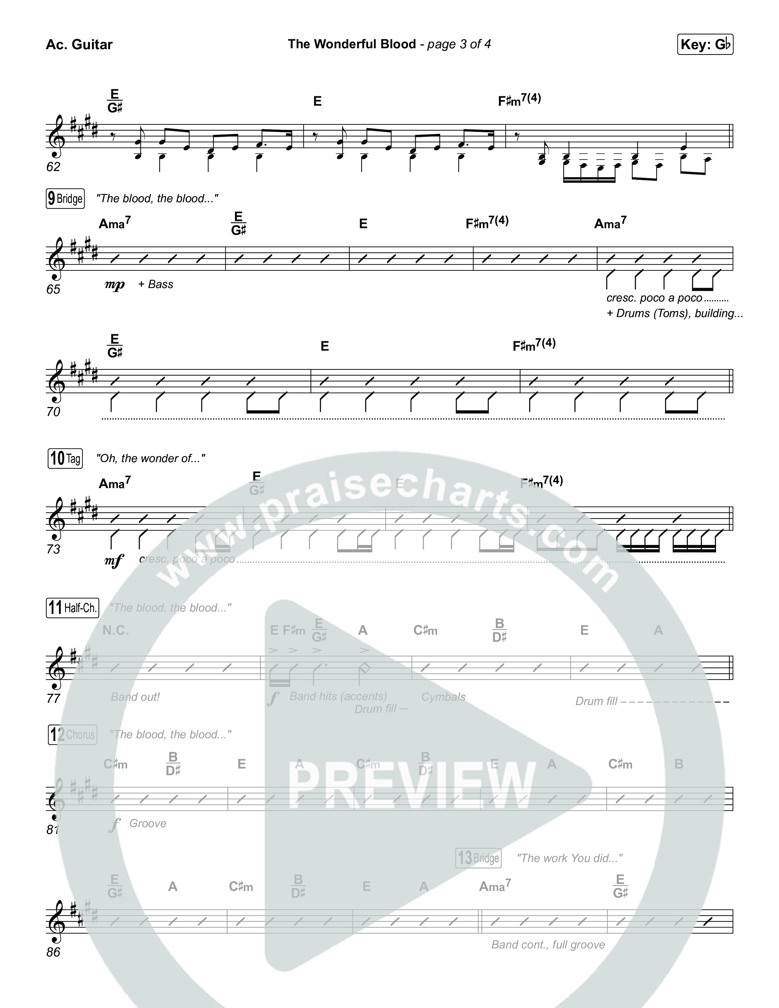 The Wonderful Blood (Choral/SATB) Acoustic Guitar (Travis Cottrell / feat. Meredith Andrews / Arr. Mason Brown)