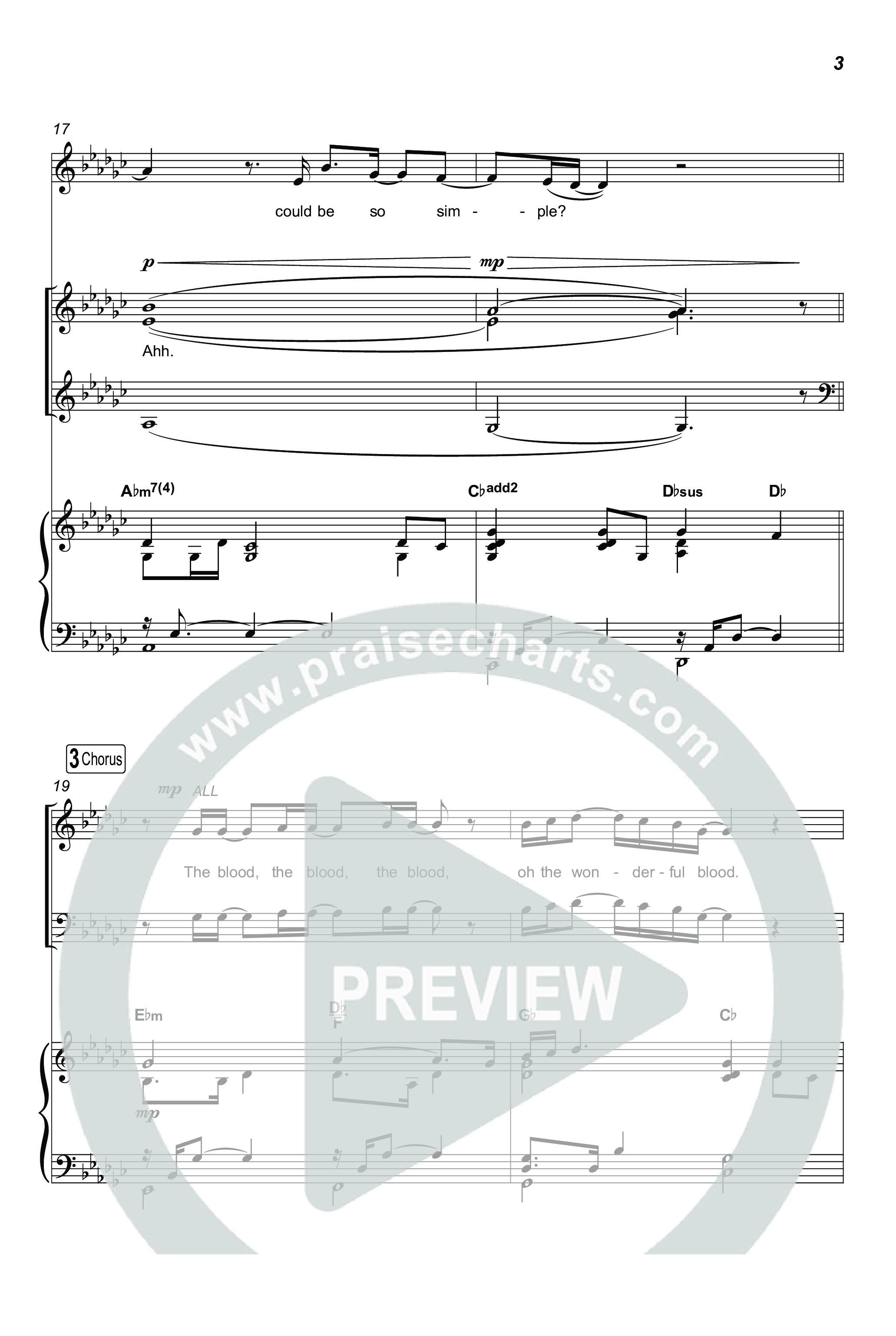 The Wonderful Blood (Choral/SATB) Octavo (SATB & Pno) (Travis Cottrell / feat. Meredith Andrews / Arr. Mason Brown)