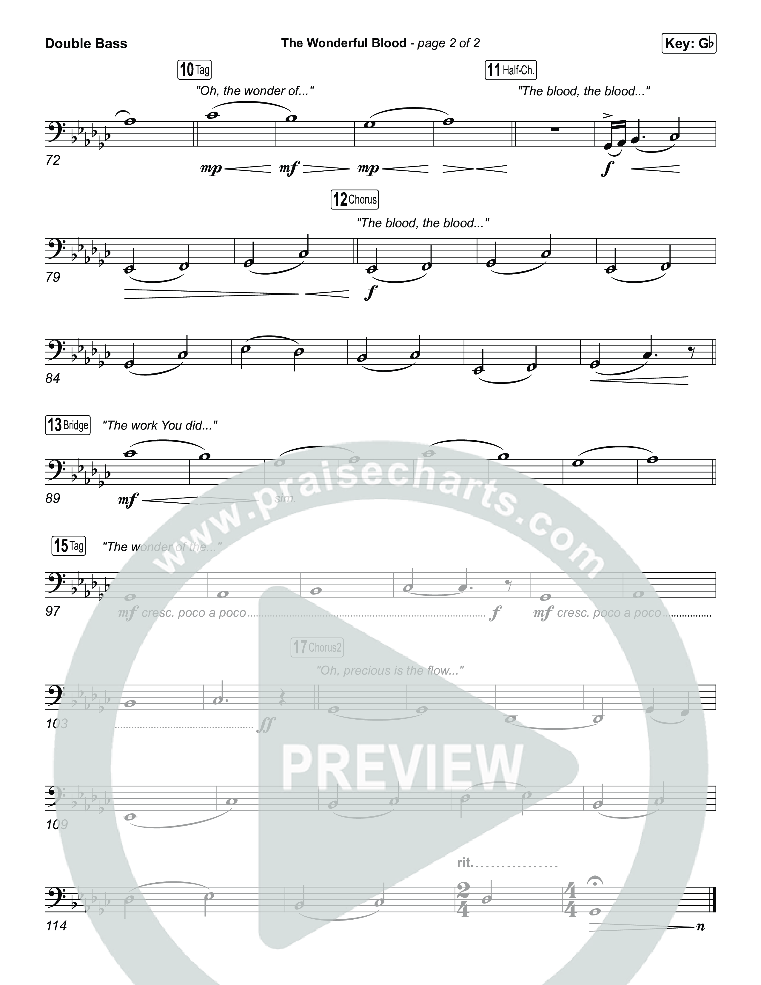 The Wonderful Blood (Choral/SATB) String Bass (Travis Cottrell / feat. Meredith Andrews / Arr. Mason Brown)