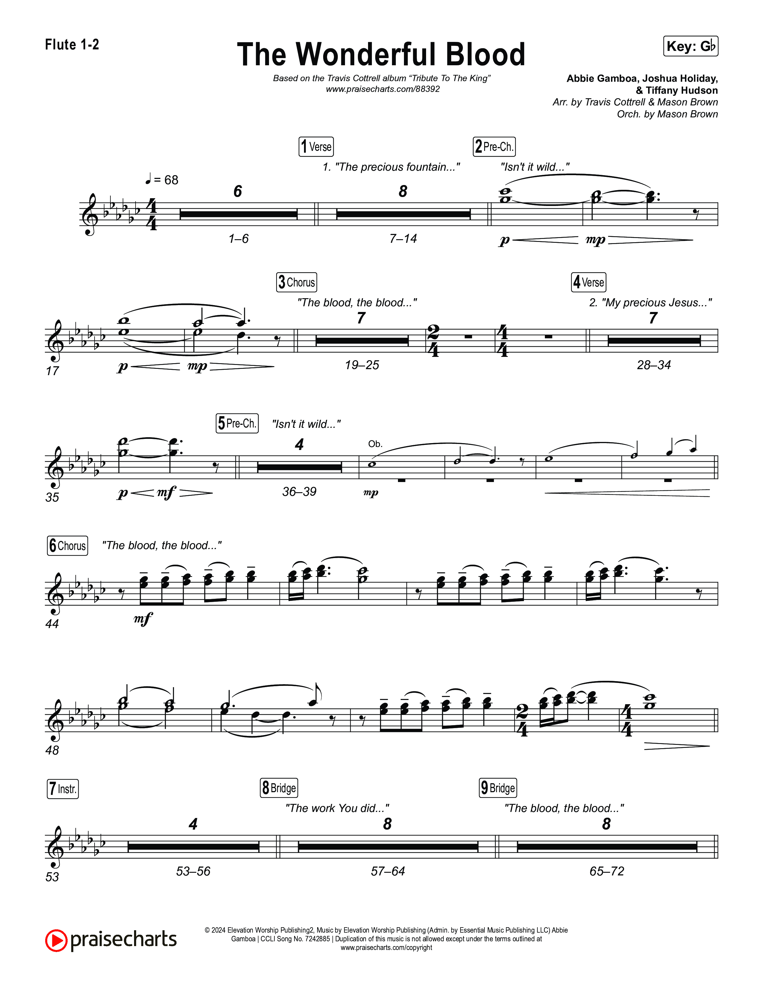 The Wonderful Blood (Choral/SATB) Wind Pack (Travis Cottrell / feat. Meredith Andrews / Arr. Mason Brown)