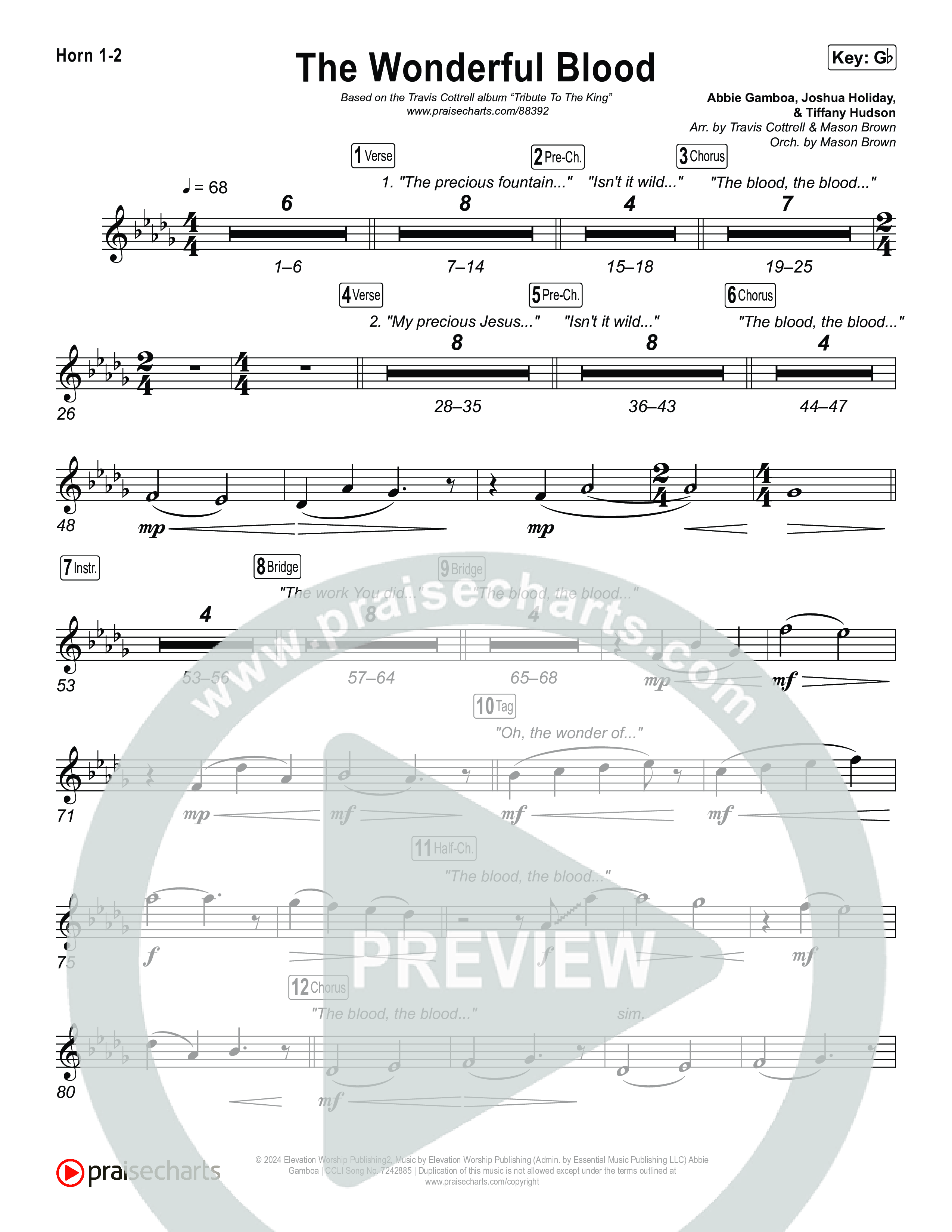 The Wonderful Blood (Choral/SATB) Brass Pack (Travis Cottrell / feat. Meredith Andrews / Arr. Mason Brown)