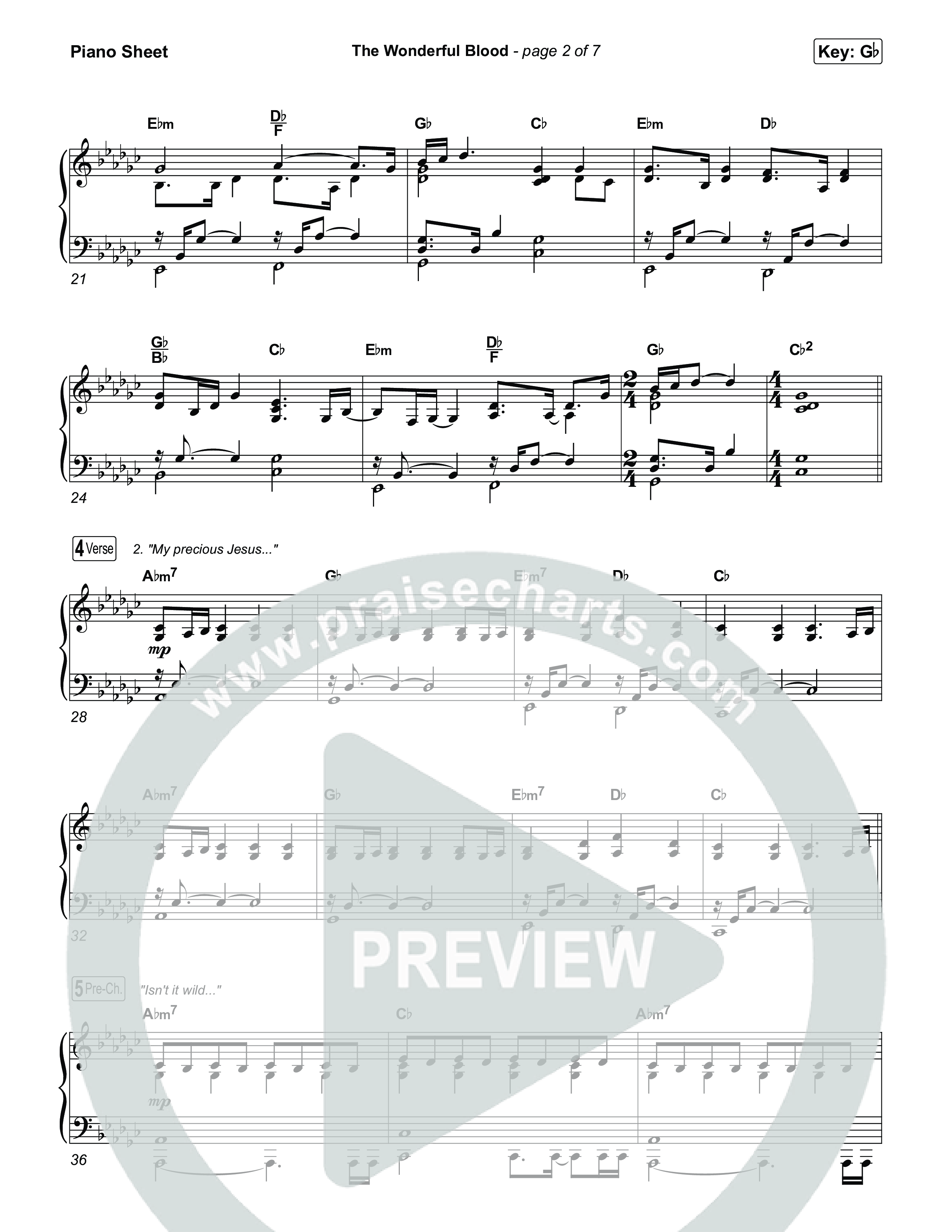 The Wonderful Blood (Choral/SATB) Piano Sheet (Travis Cottrell / feat. Meredith Andrews / Arr. Mason Brown)