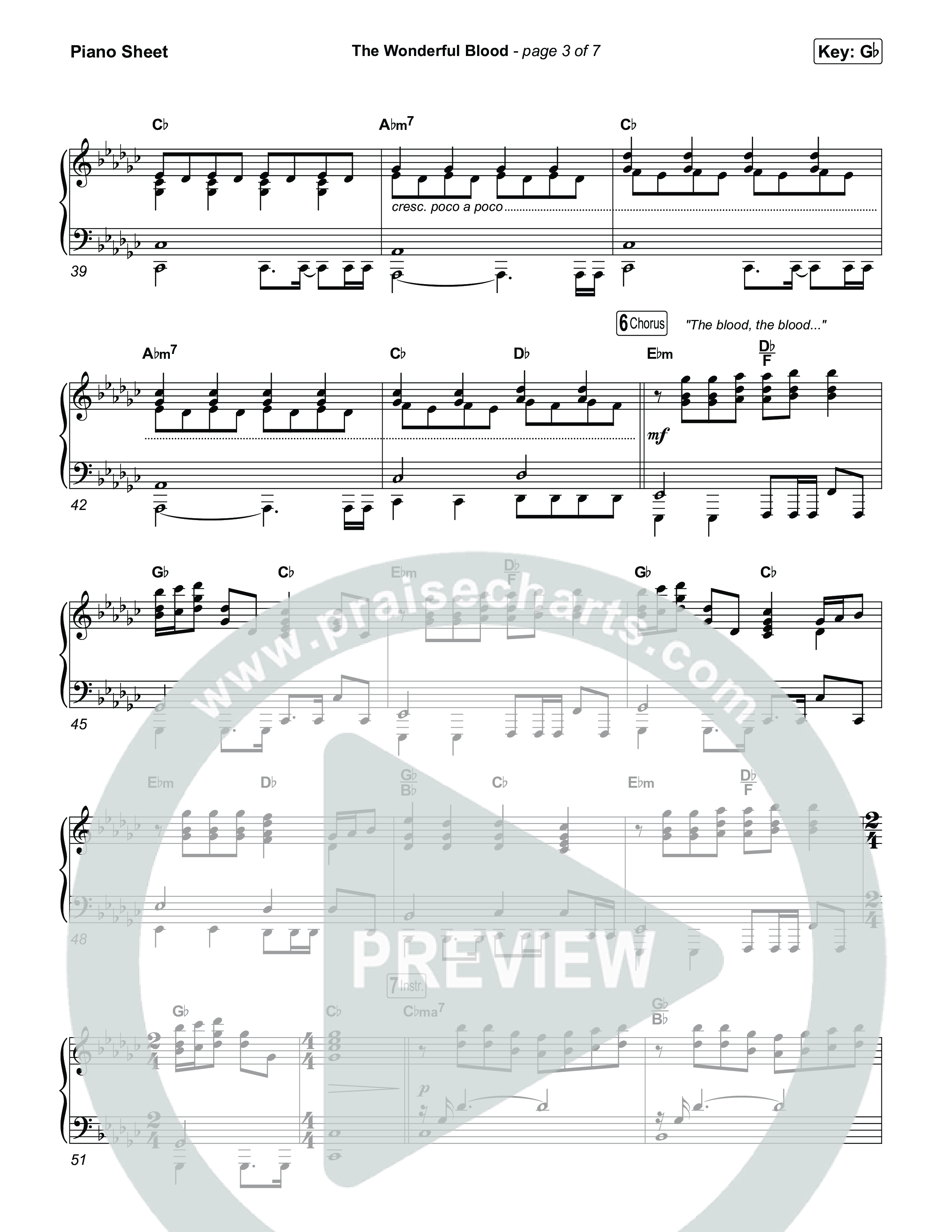 The Wonderful Blood (Choral/SATB) Piano Sheet (Travis Cottrell / feat. Meredith Andrews / Arr. Mason Brown)