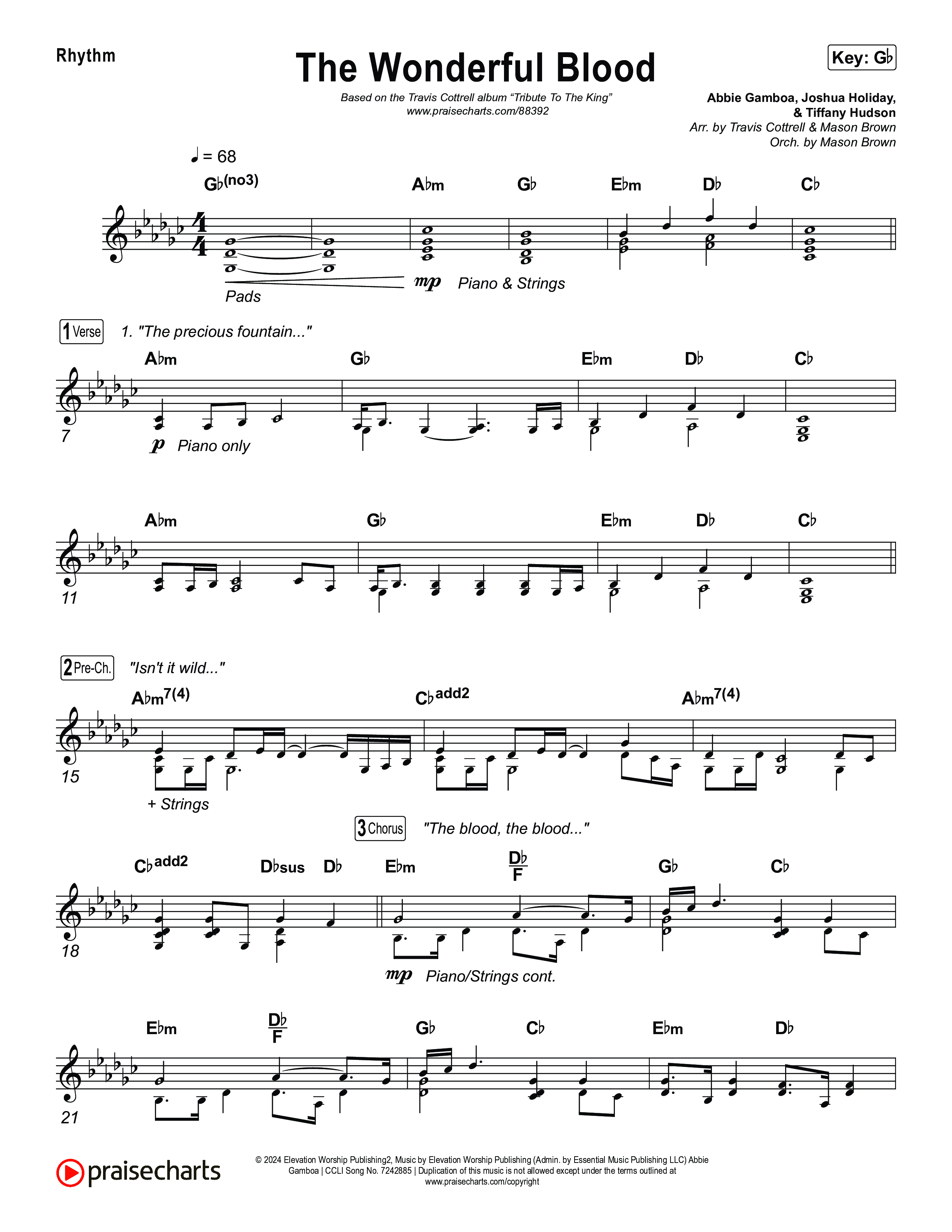 The Wonderful Blood (Choral/SATB) Rhythm Pack (Travis Cottrell / feat. Meredith Andrews / Arr. Mason Brown)