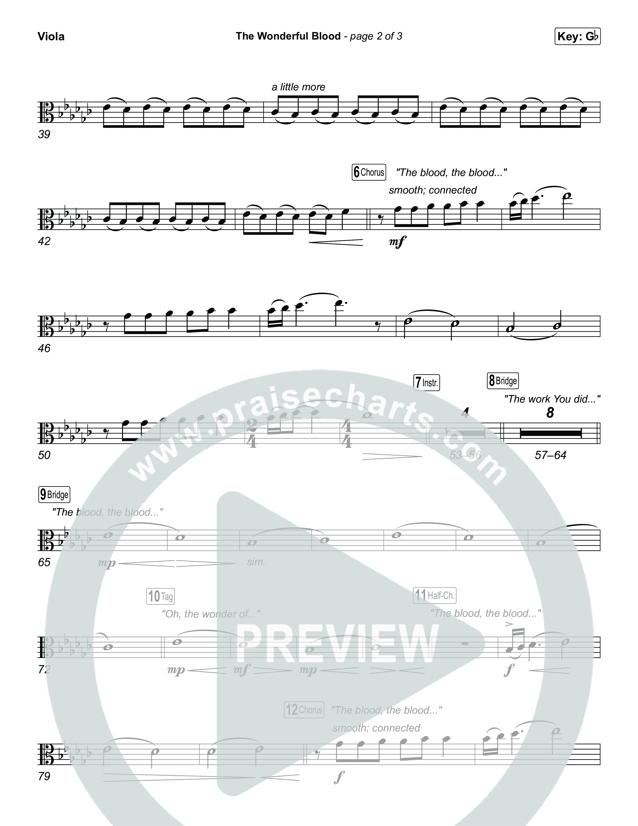 The Wonderful Blood (Choral/SATB) Viola (Travis Cottrell / feat. Meredith Andrews / Arr. Mason Brown)