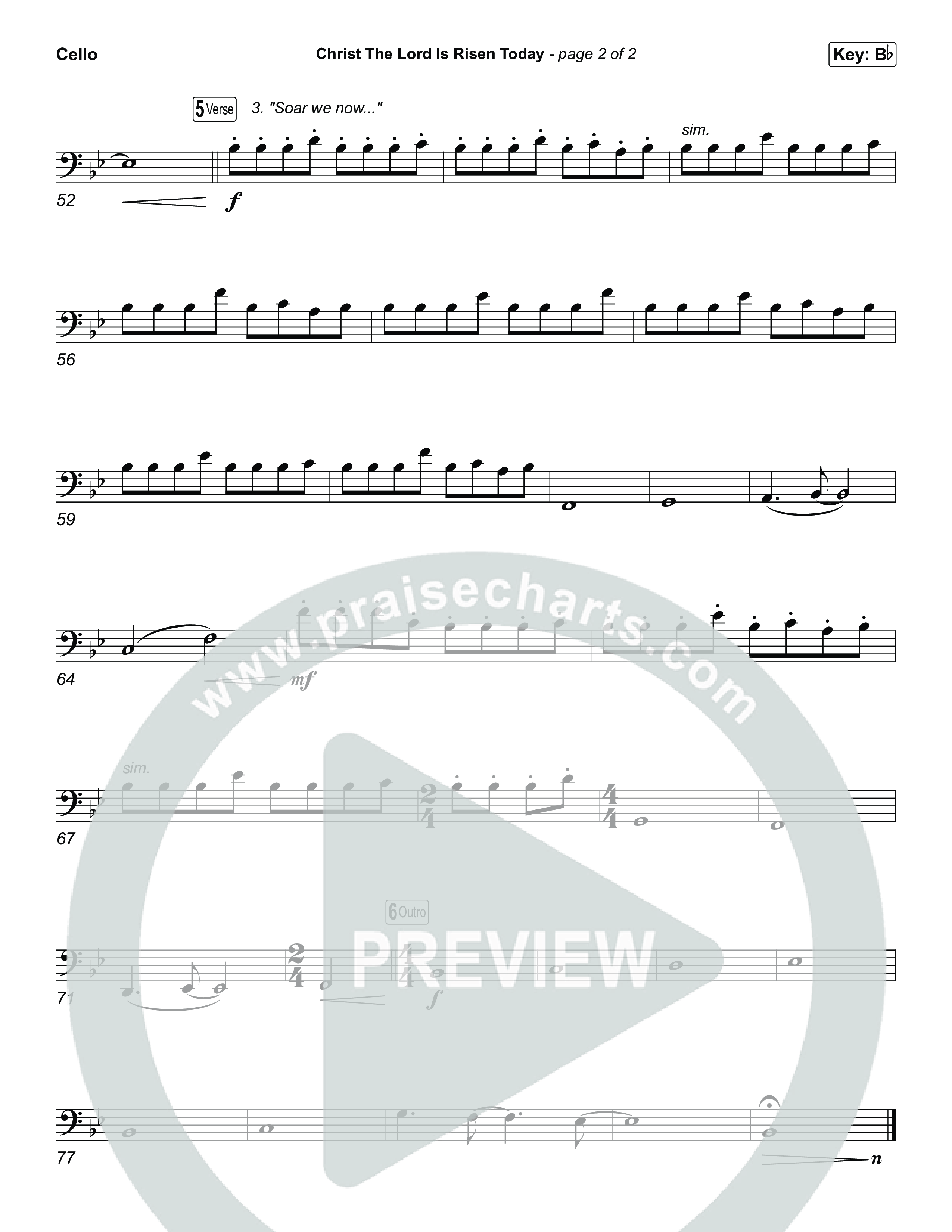 Christ The Lord Is Risen Today (Choral/SATB) Cello (Travis Cottrell / Arr. Mason Brown)