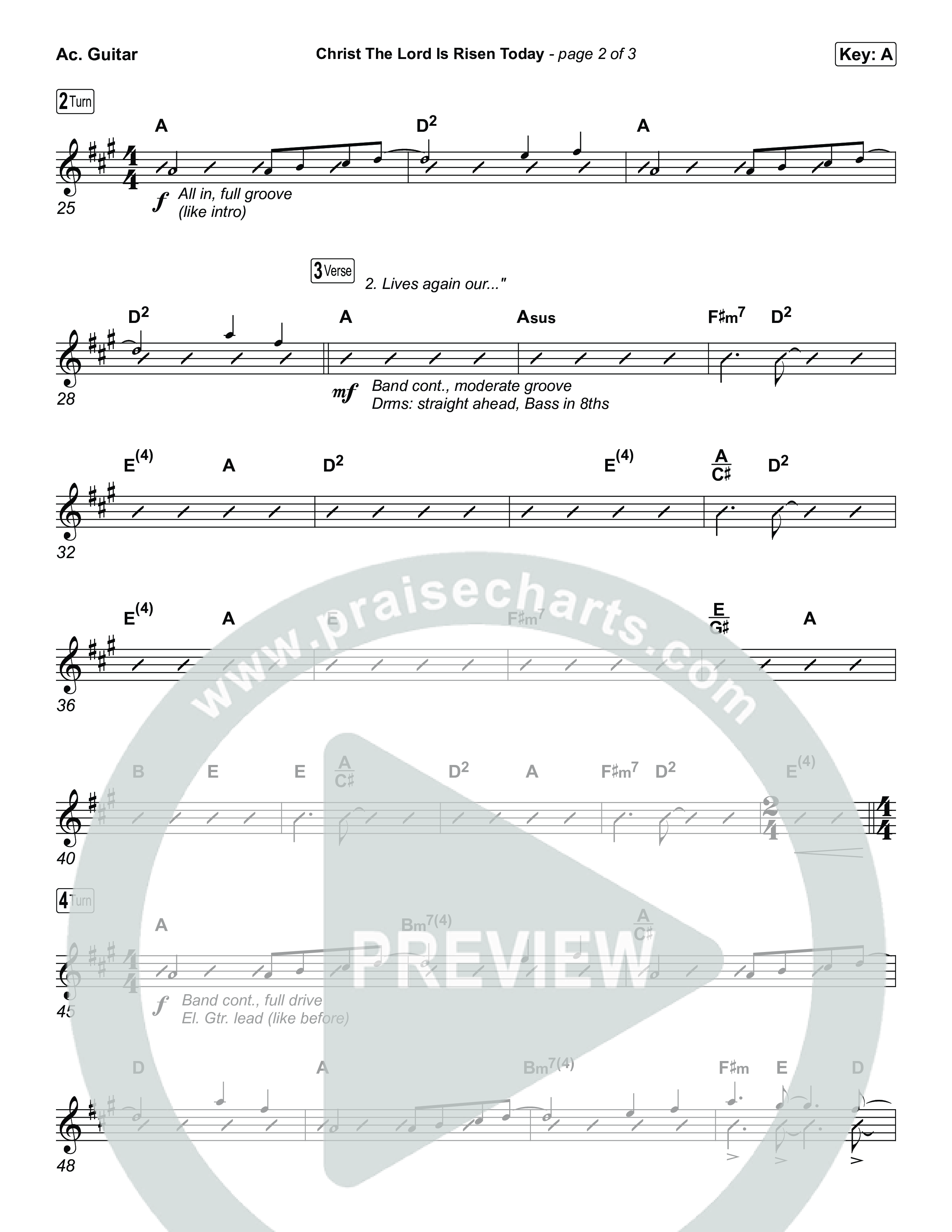 Christ The Lord Is Risen Today (Choral/SATB) Acoustic Guitar (Travis Cottrell / Arr. Mason Brown)