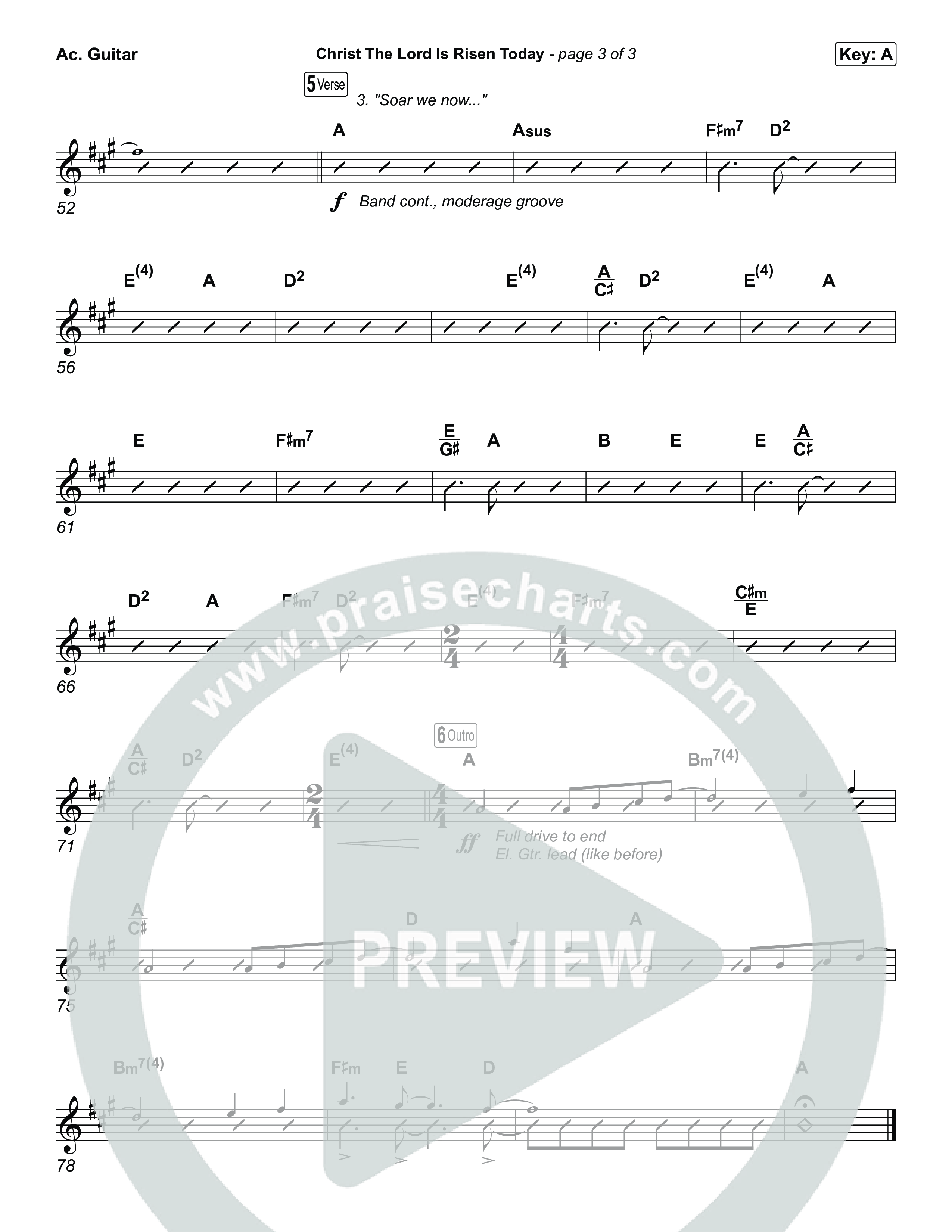 Christ The Lord Is Risen Today (Choral/SATB) Acoustic Guitar (Travis Cottrell / Arr. Mason Brown)
