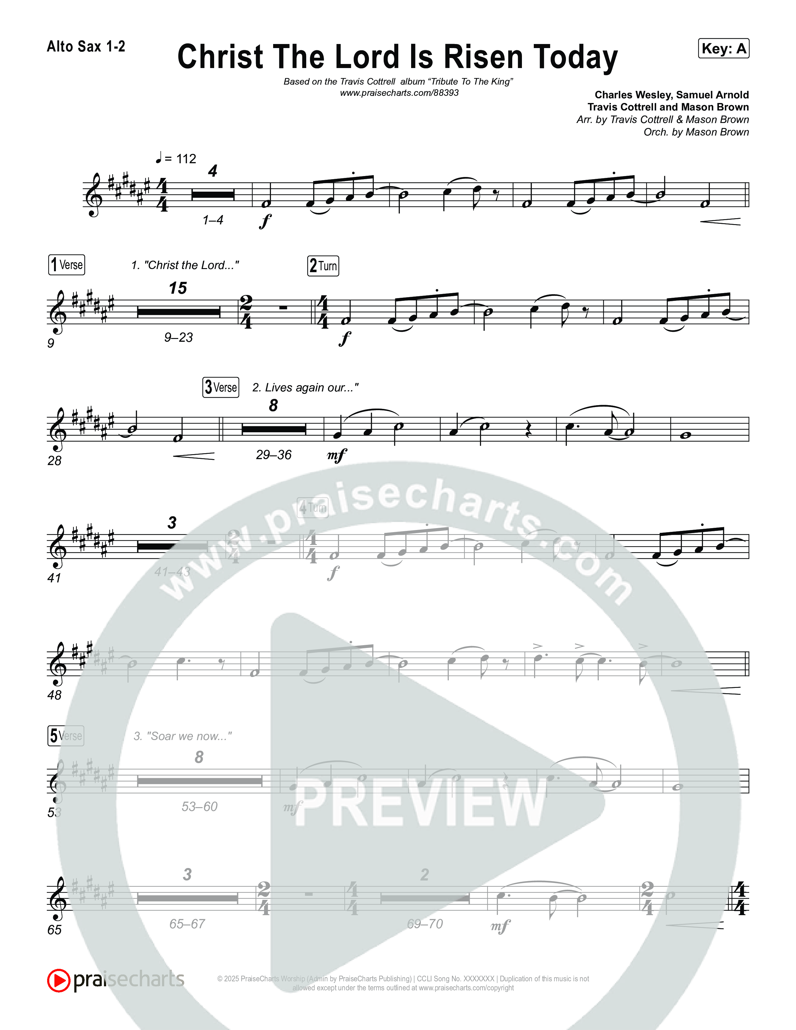 Christ The Lord Is Risen Today (Choral/SATB) Sax Pack (Travis Cottrell / Arr. Mason Brown)