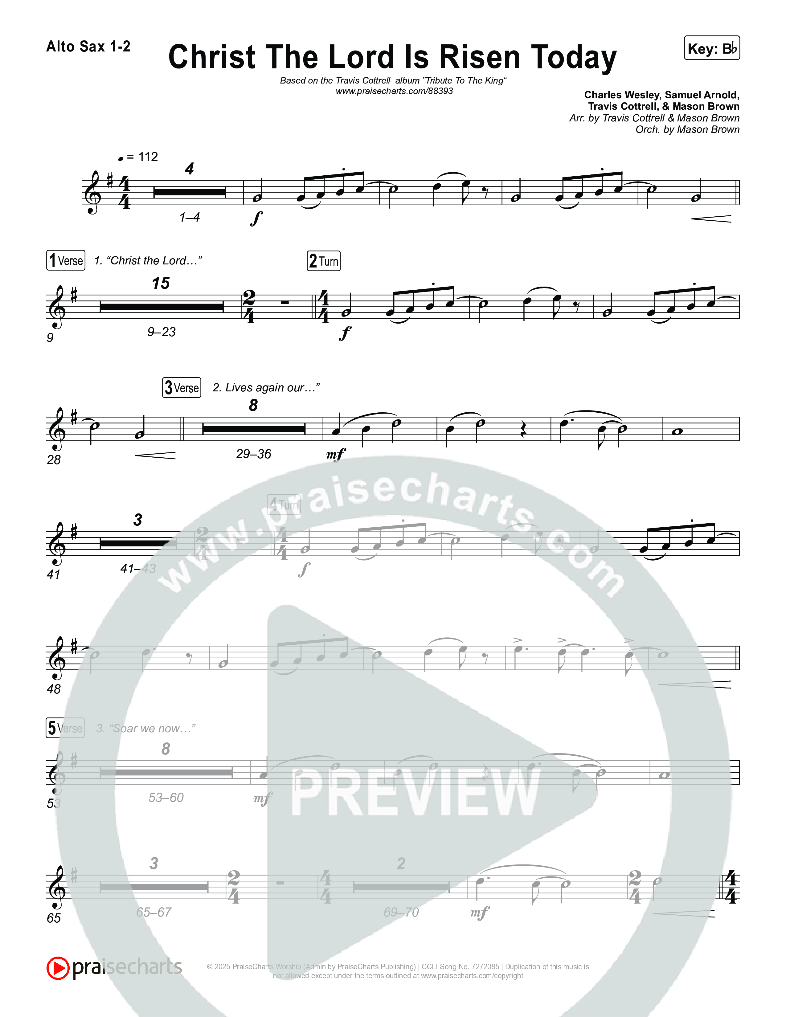 Christ The Lord Is Risen Today (Choral/SATB) Sax Pack (Travis Cottrell / Arr. Mason Brown)