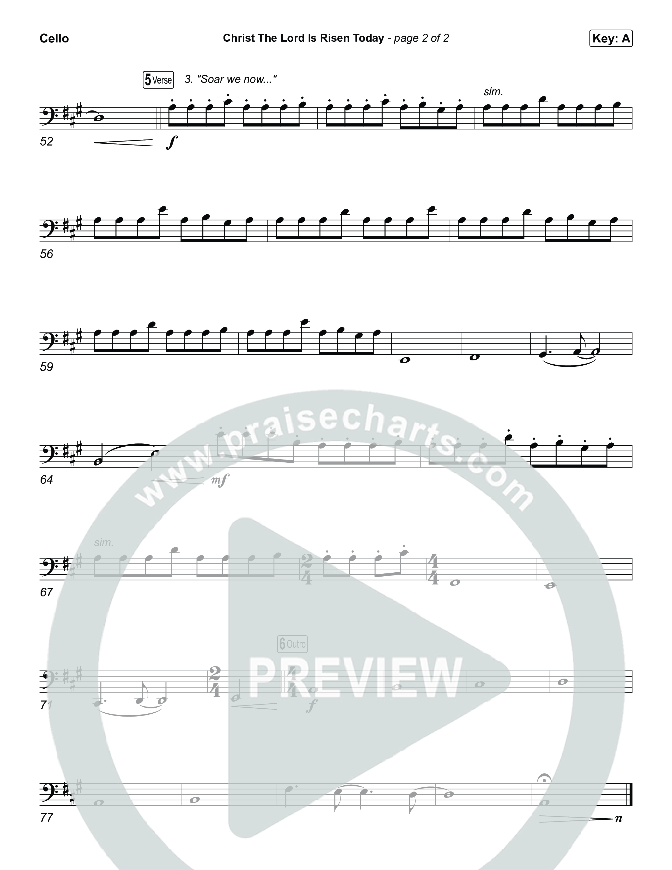 Christ The Lord Is Risen Today (Choral/SATB) Cello (Travis Cottrell / Arr. Mason Brown)