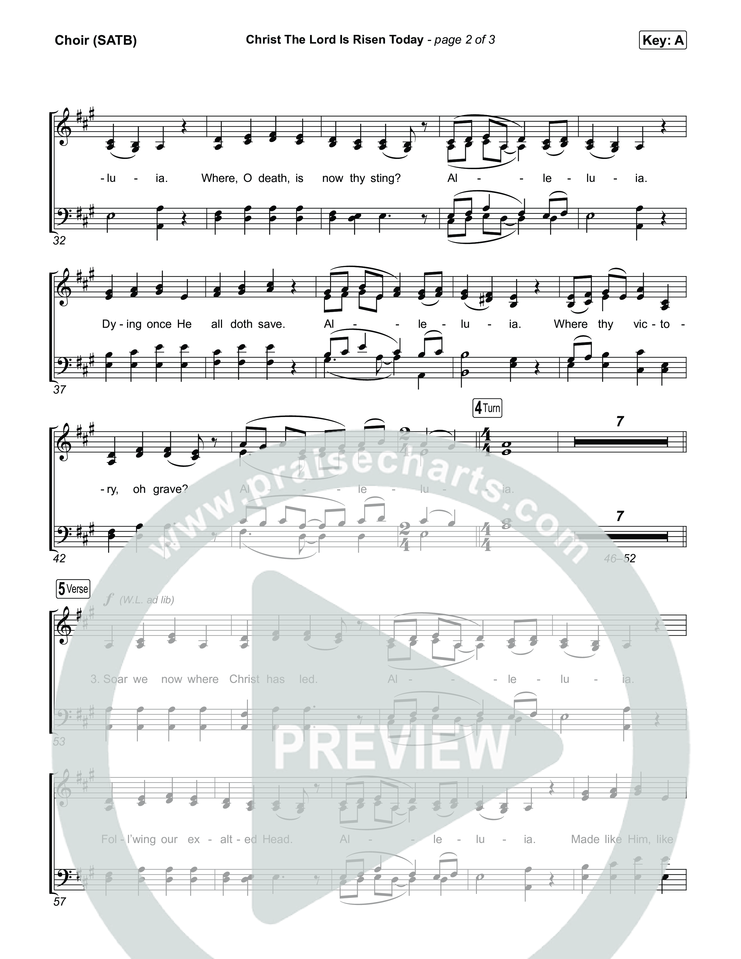 Christ The Lord Is Risen Today (Choral/SATB) Choir Sheet (SATB) (Travis Cottrell / Arr. Mason Brown)
