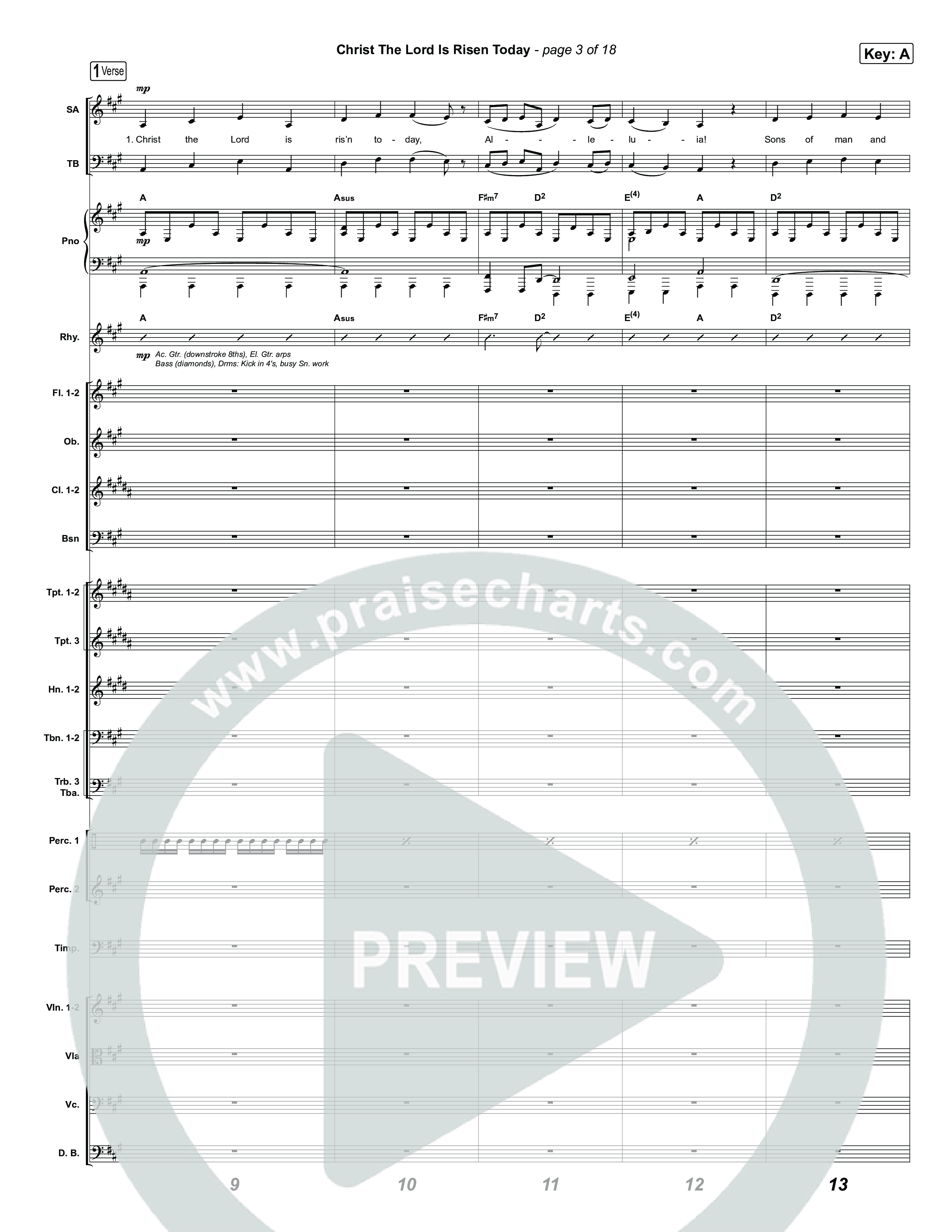 Christ The Lord Is Risen Today (Choral/SATB) Orchestration (Travis Cottrell / Arr. Mason Brown)
