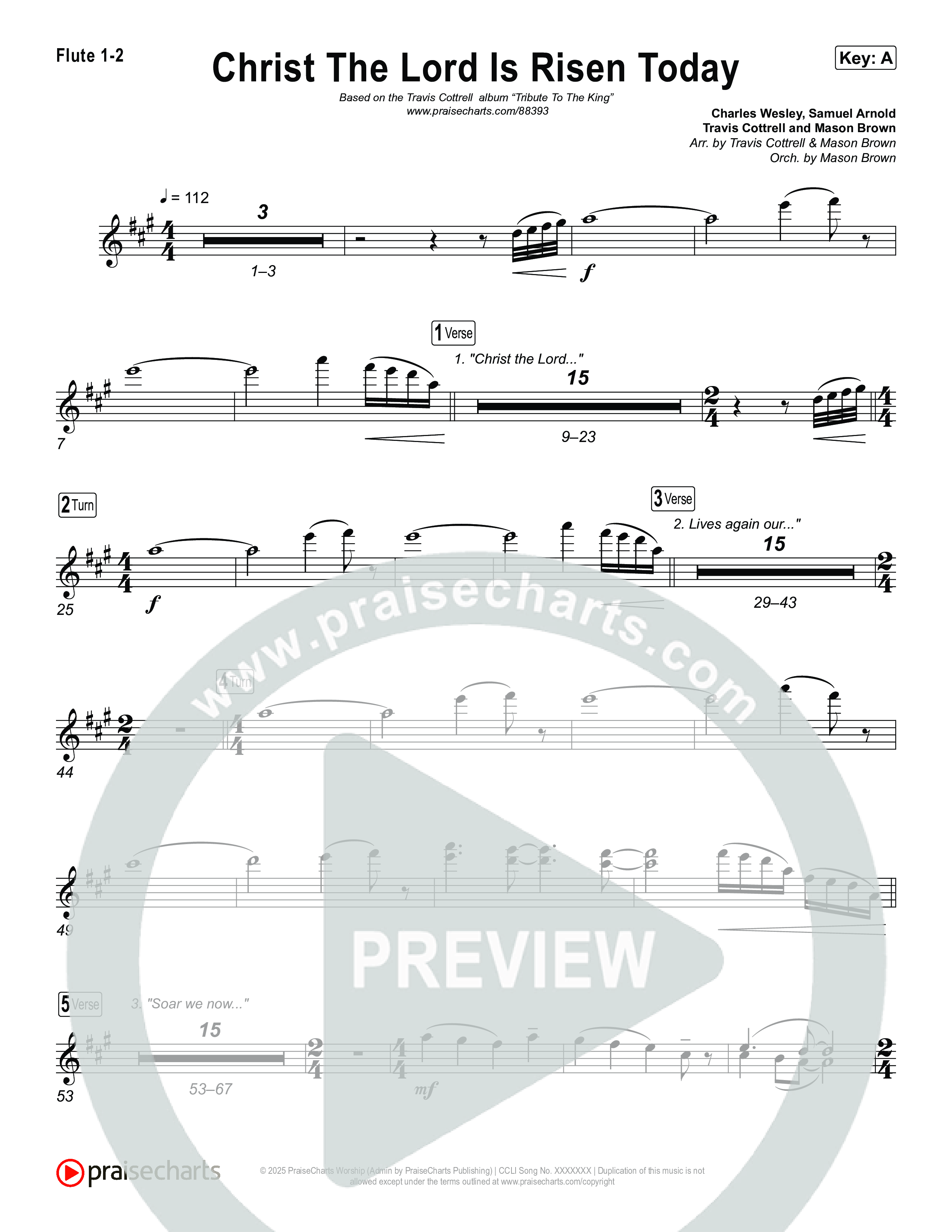 Christ The Lord Is Risen Today (Choral/SATB) Wind Pack (Travis Cottrell / Arr. Mason Brown)
