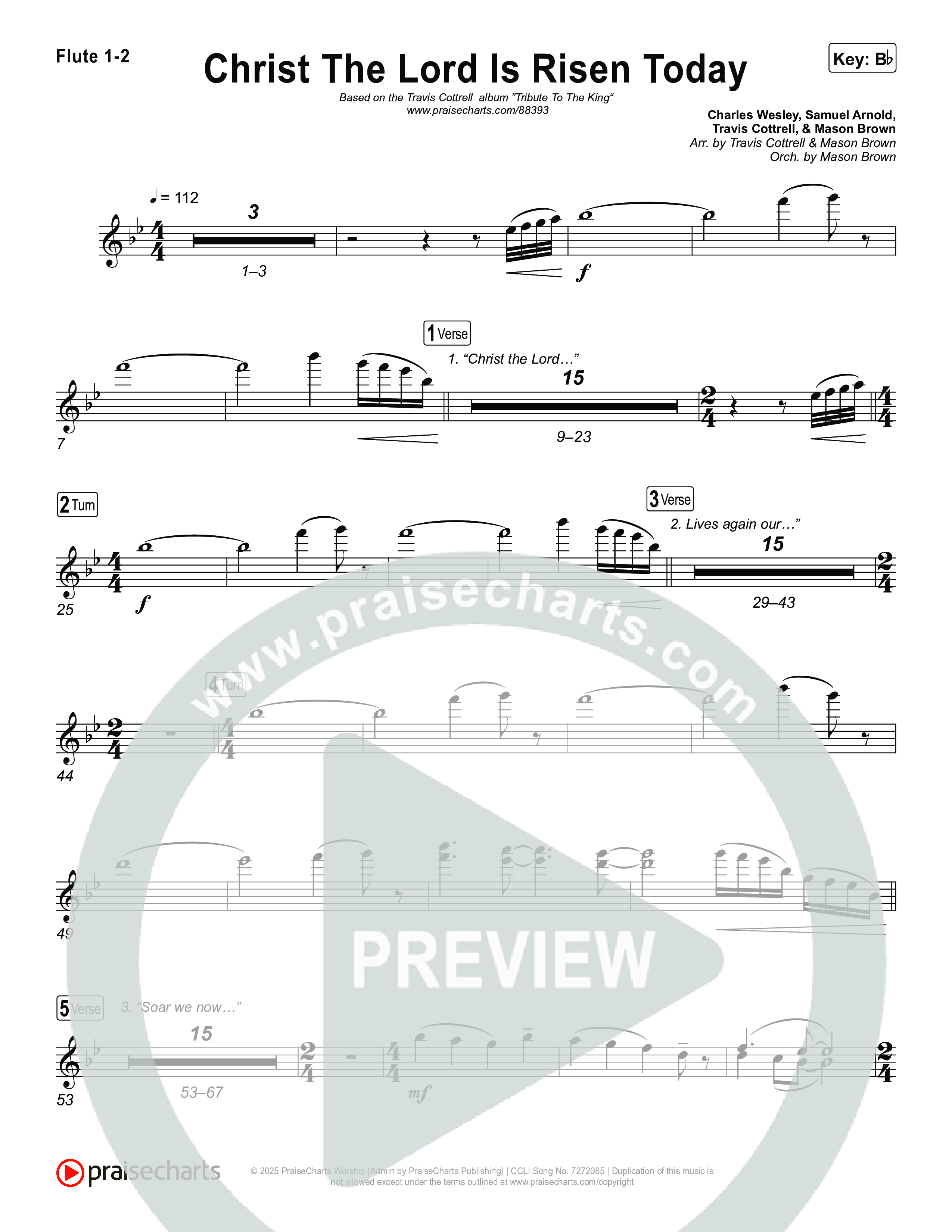 Christ The Lord Is Risen Today (Choral/SATB) Wind Pack (Travis Cottrell / Arr. Mason Brown)