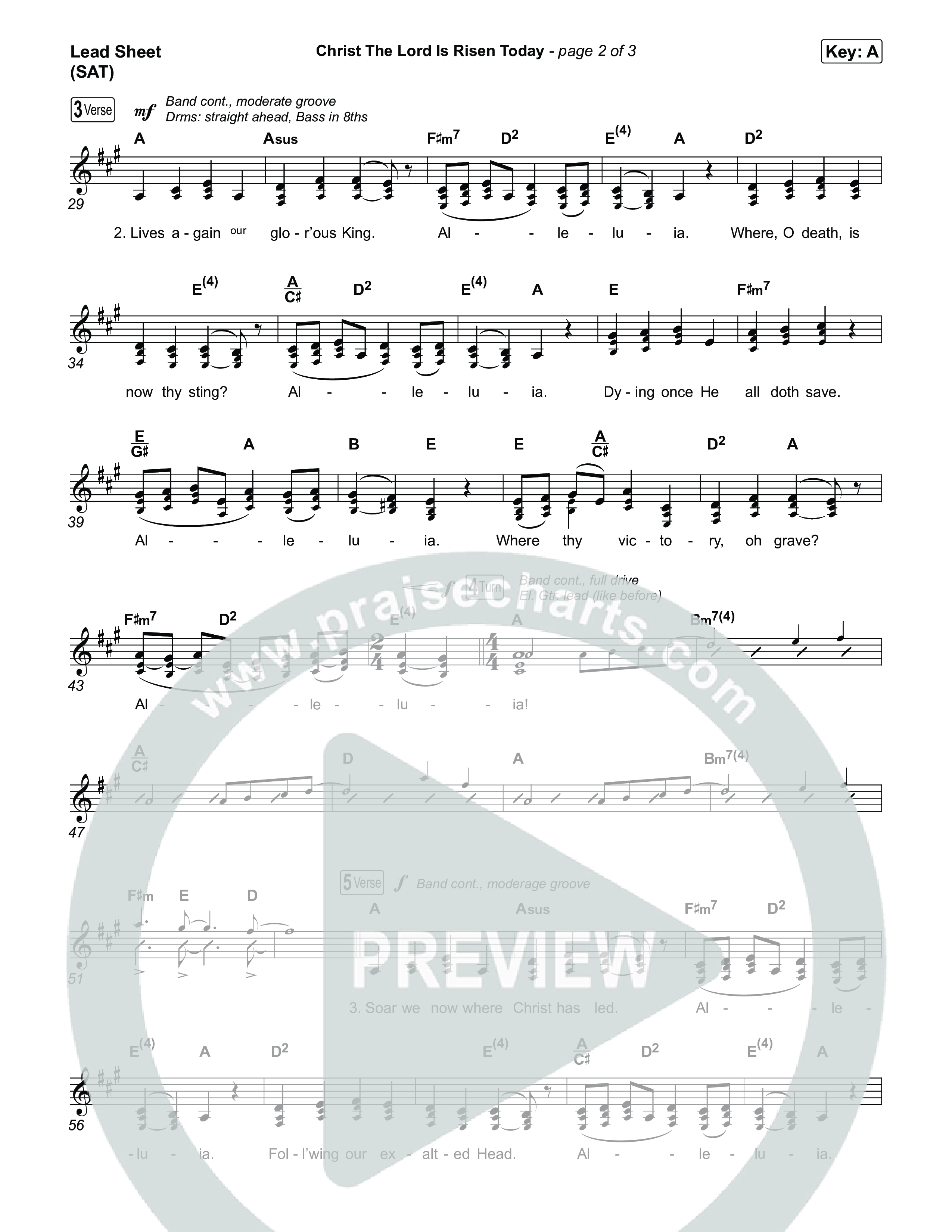 Christ The Lord Is Risen Today (Choral/SATB) Lead Sheet (SAT) (Travis Cottrell / Arr. Mason Brown)