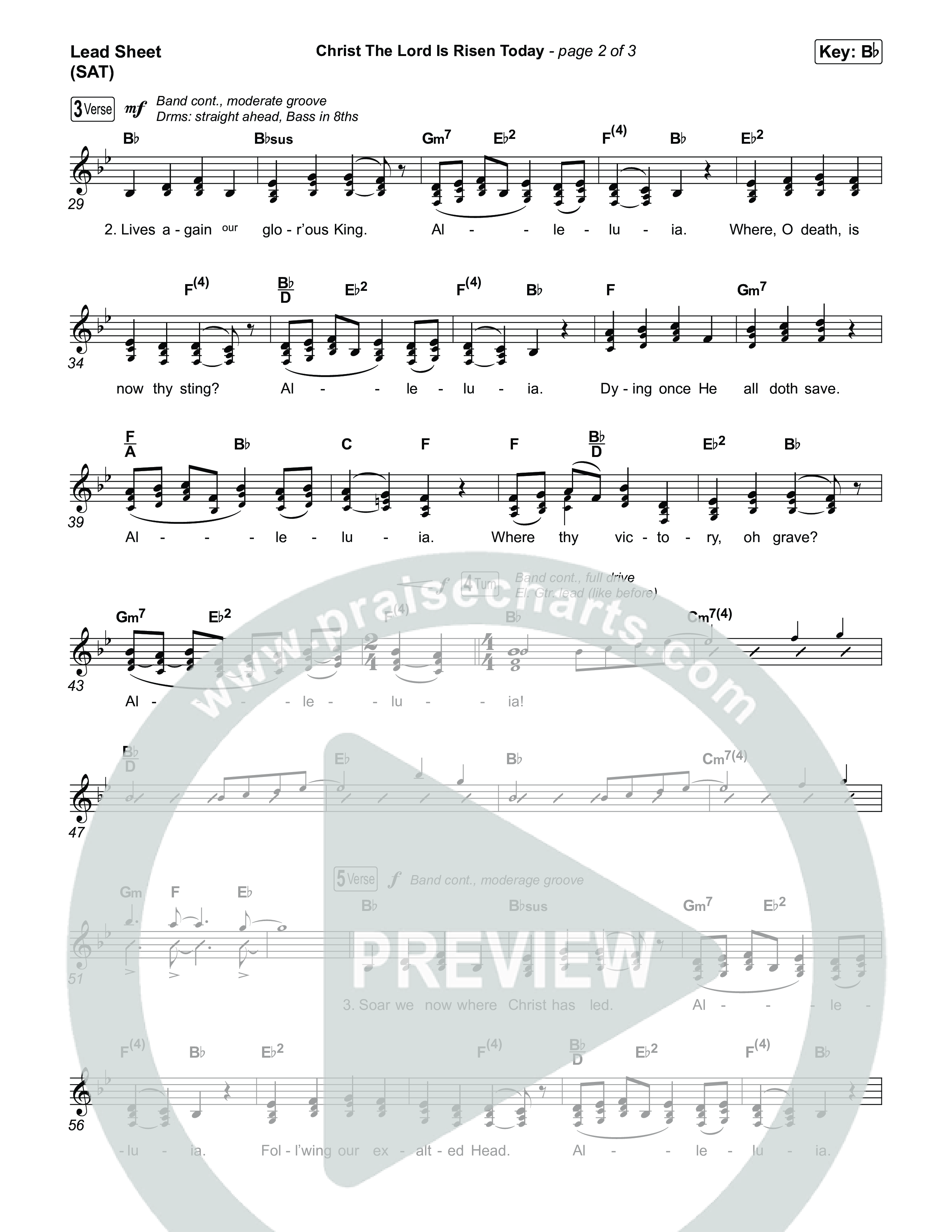 Christ The Lord Is Risen Today (Choral/SATB) Lead Sheet (SAT) (Travis Cottrell / Arr. Mason Brown)