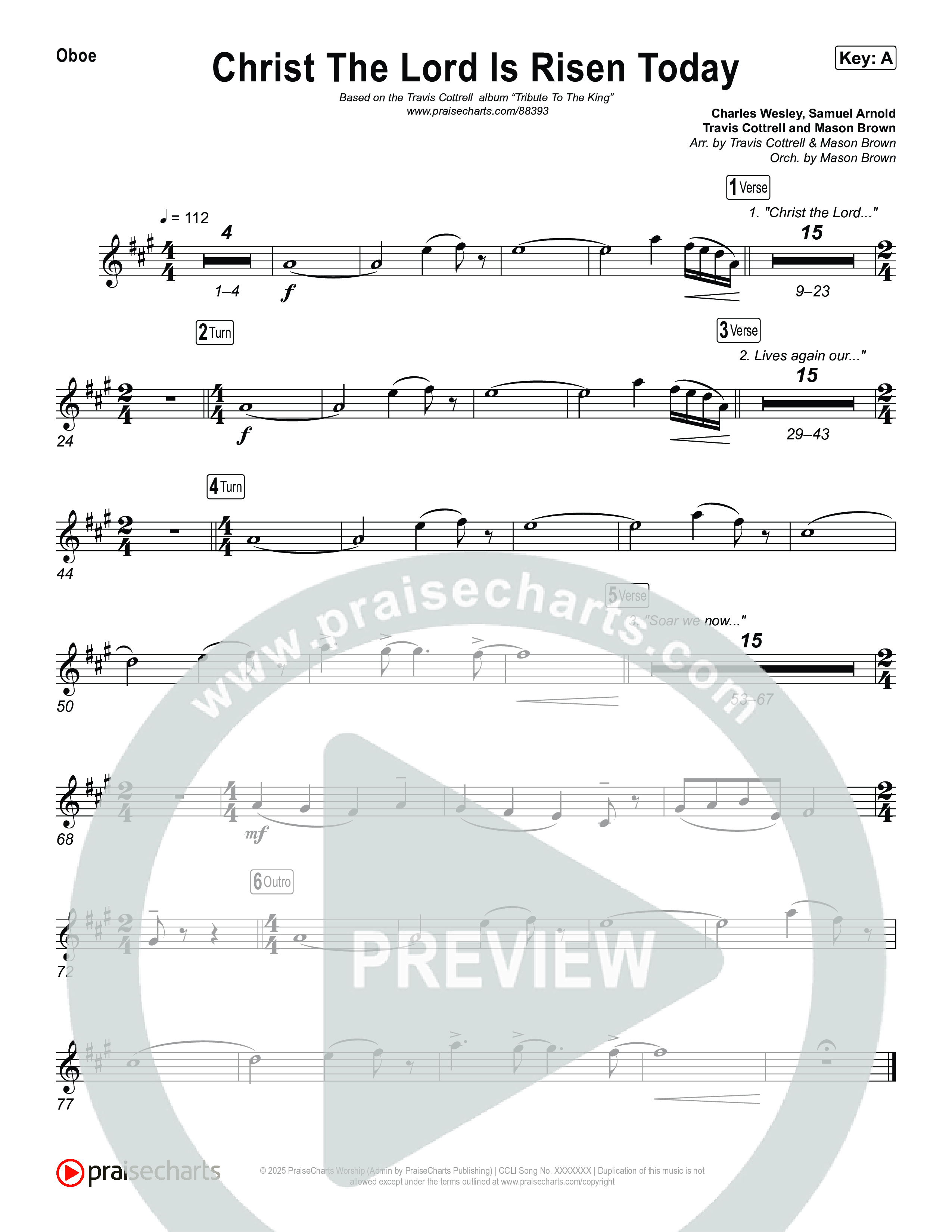 Christ The Lord Is Risen Today (Choral/SATB) Wind Pack (Travis Cottrell / Arr. Mason Brown)