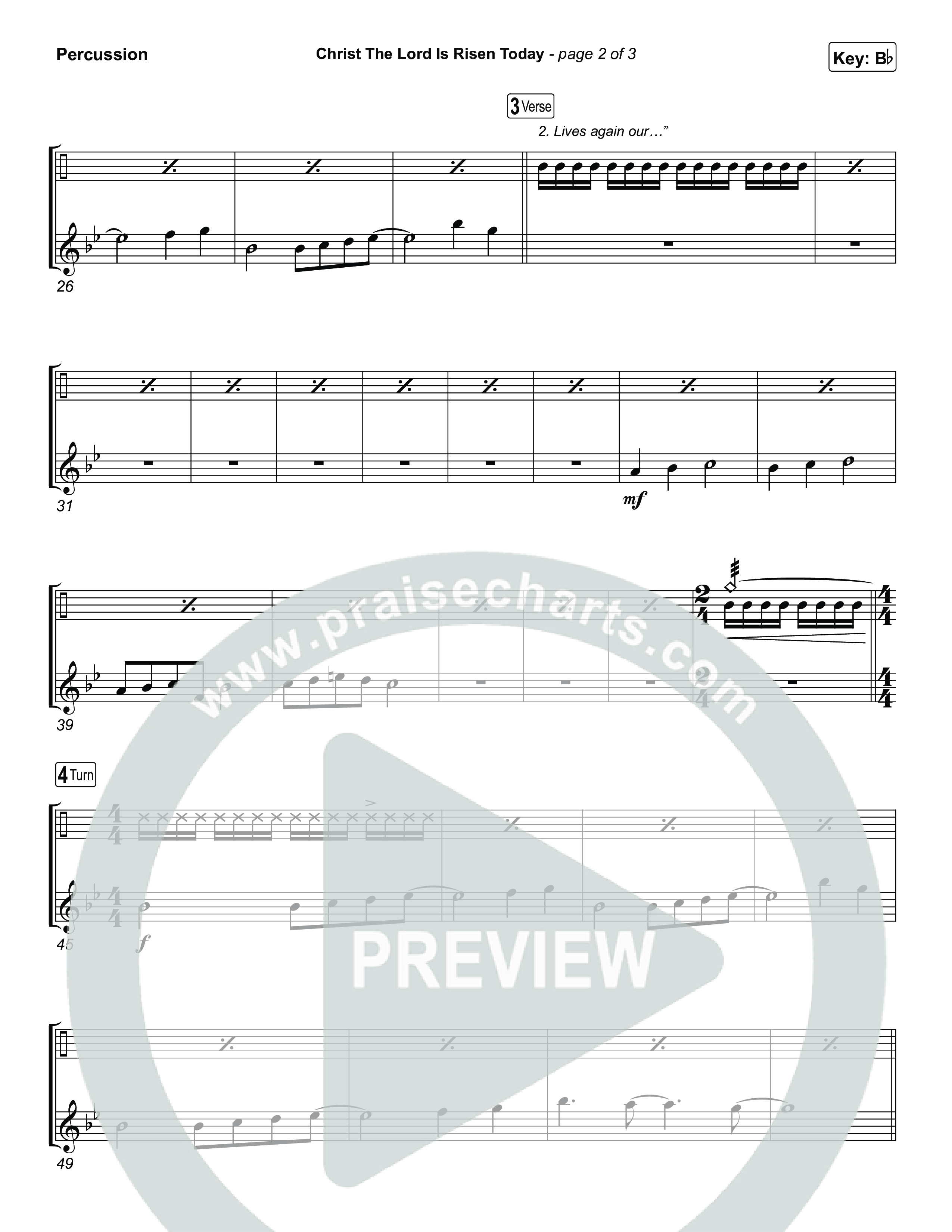 Christ The Lord Is Risen Today (Choral/SATB) Percussion (Travis Cottrell / Arr. Mason Brown)