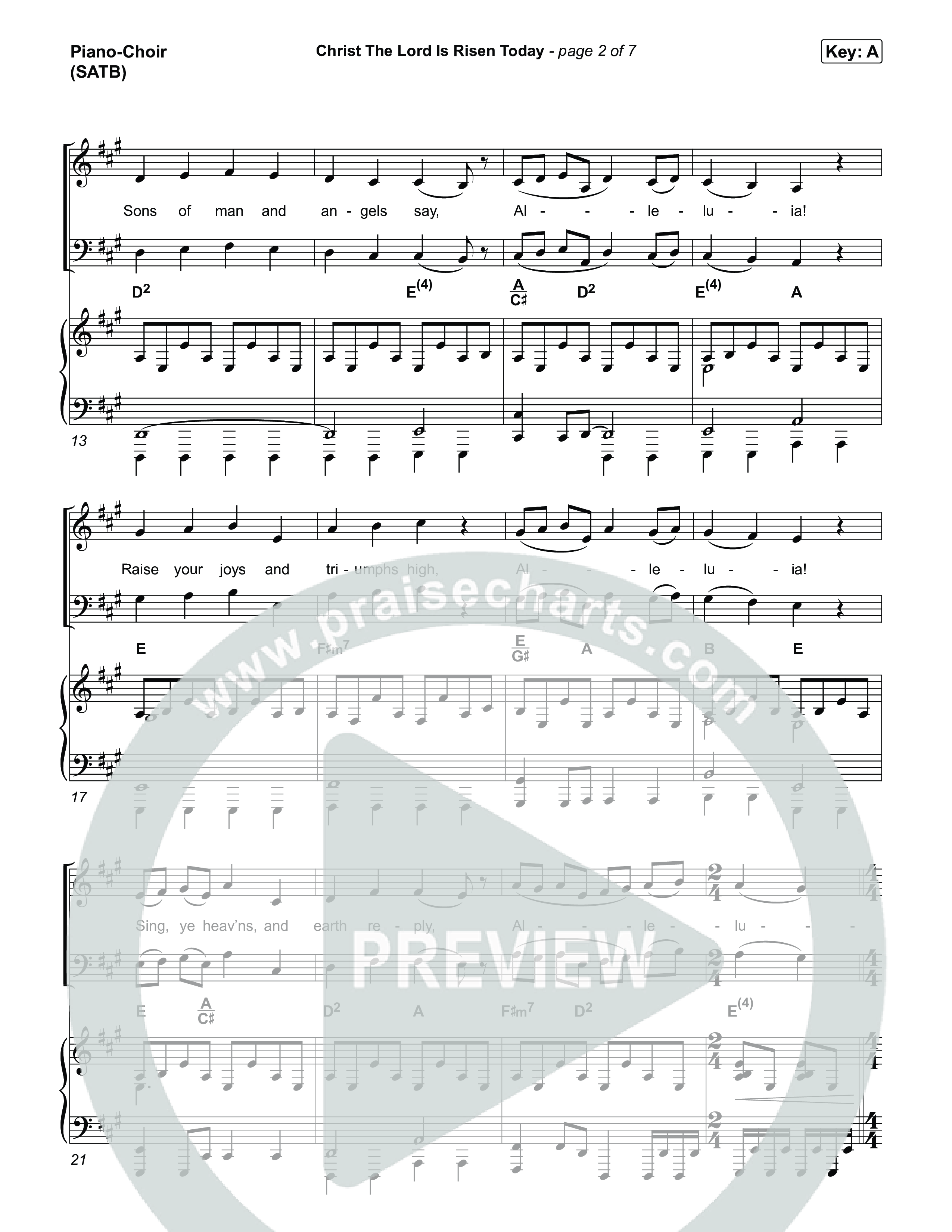 Christ The Lord Is Risen Today (Choral/SATB) Piano/Vocal (SATB) (Travis Cottrell / Arr. Mason Brown)