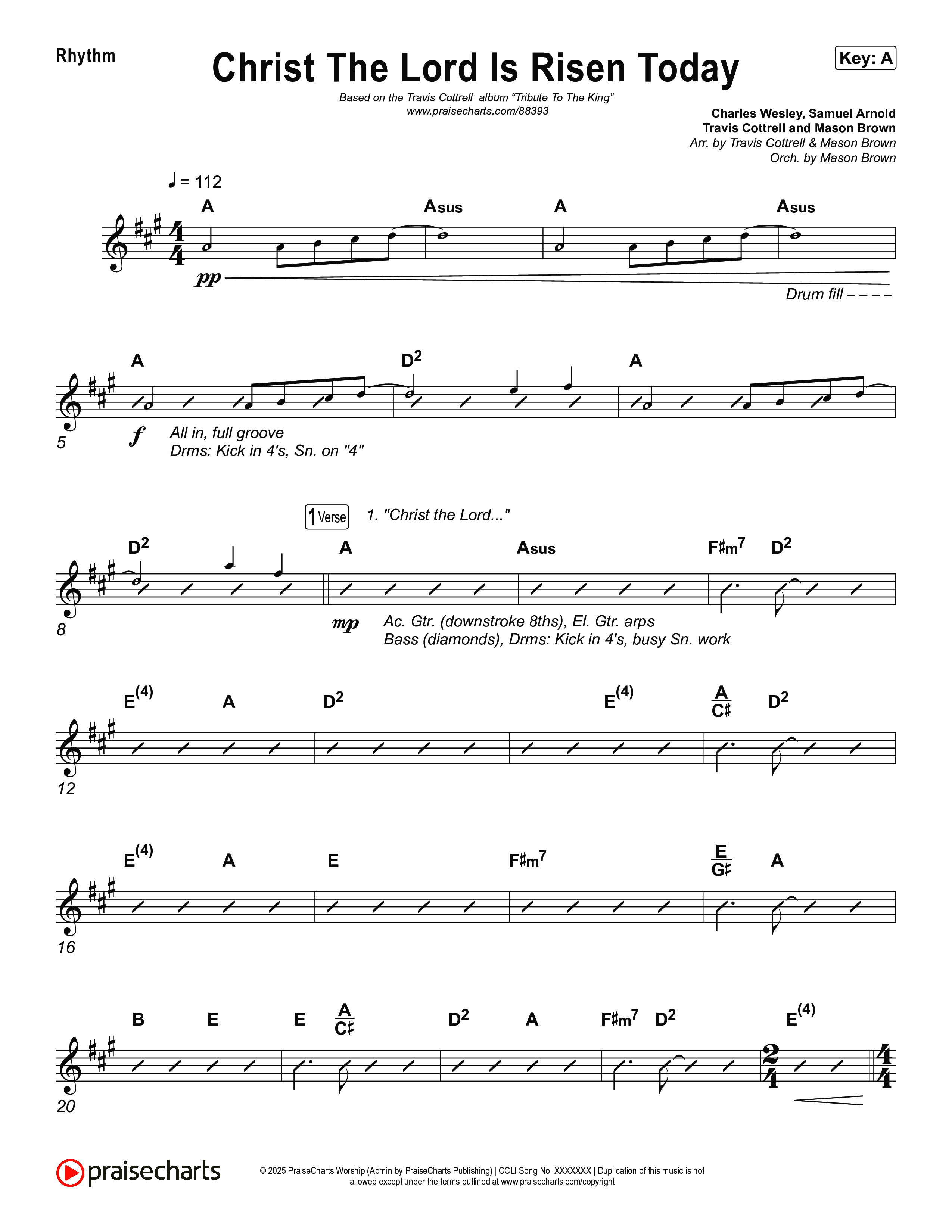 Christ The Lord Is Risen Today (Choral/SATB) Rhythm Pack (Travis Cottrell / Arr. Mason Brown)