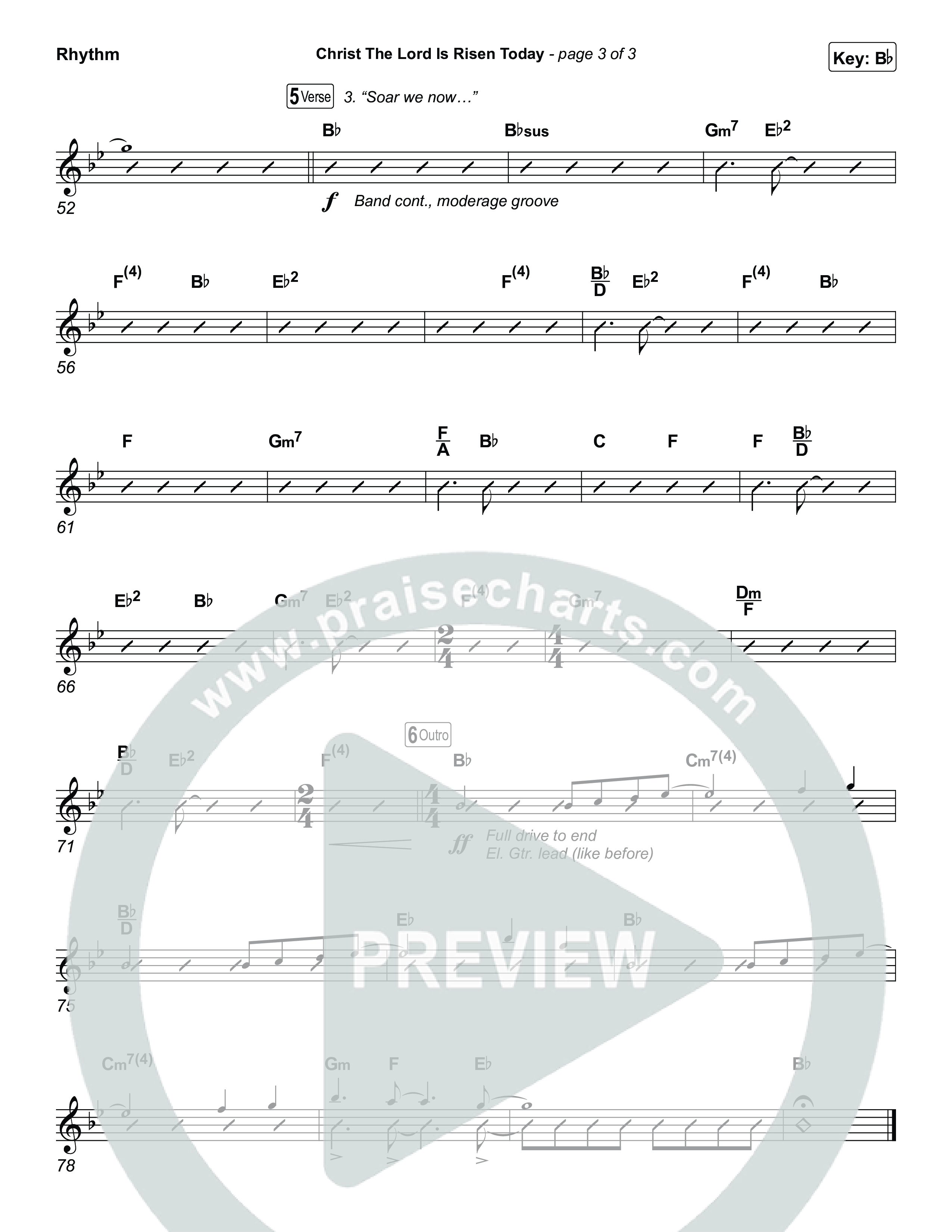 Christ The Lord Is Risen Today (Choral/SATB) Rhythm Chart (Travis Cottrell / Arr. Mason Brown)